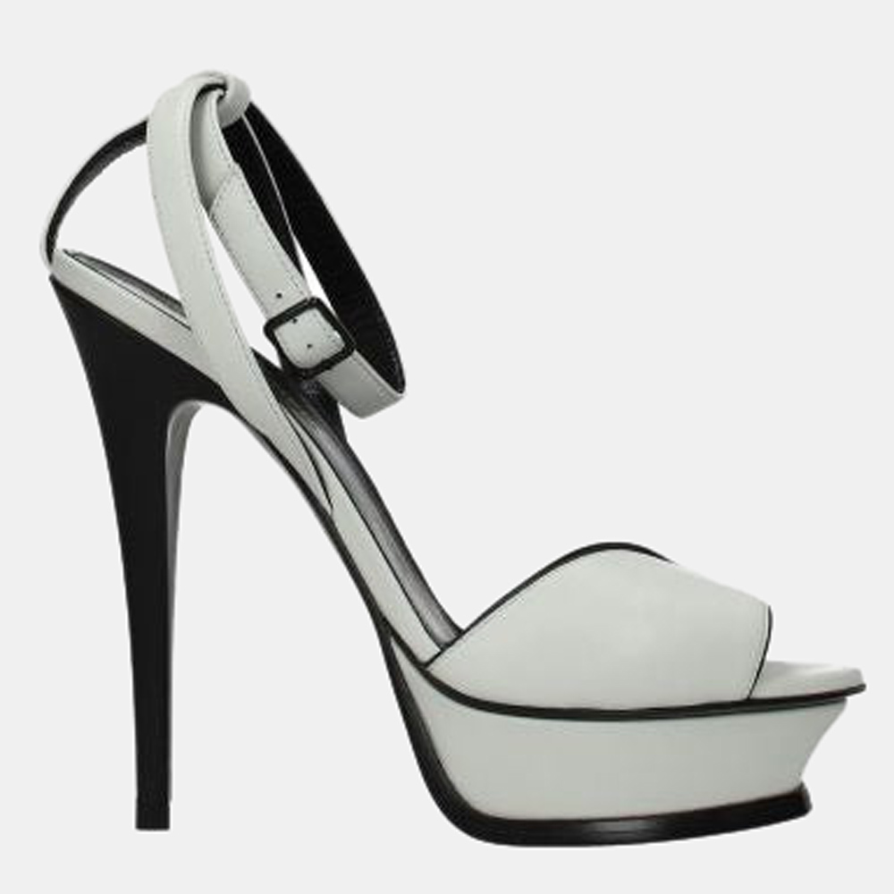 

Saint Laurent Optic White Tribute Lips Sandals Size US 7.5