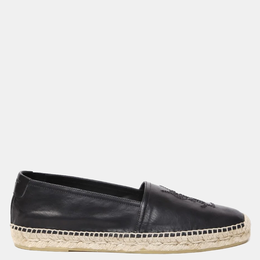 

Saint Laurent Paris Black Logo Espadrilles Size EU