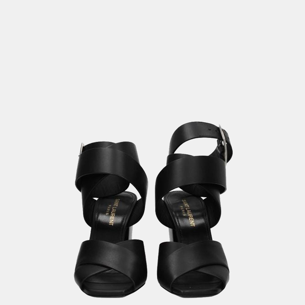 

Saint Laurent Black Leather Oak Sandals Size US 6.5 EU