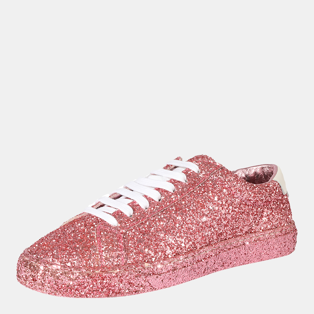 

Saint Laurent Glitter Pink Wmns Andy Low Top Sneaker EU