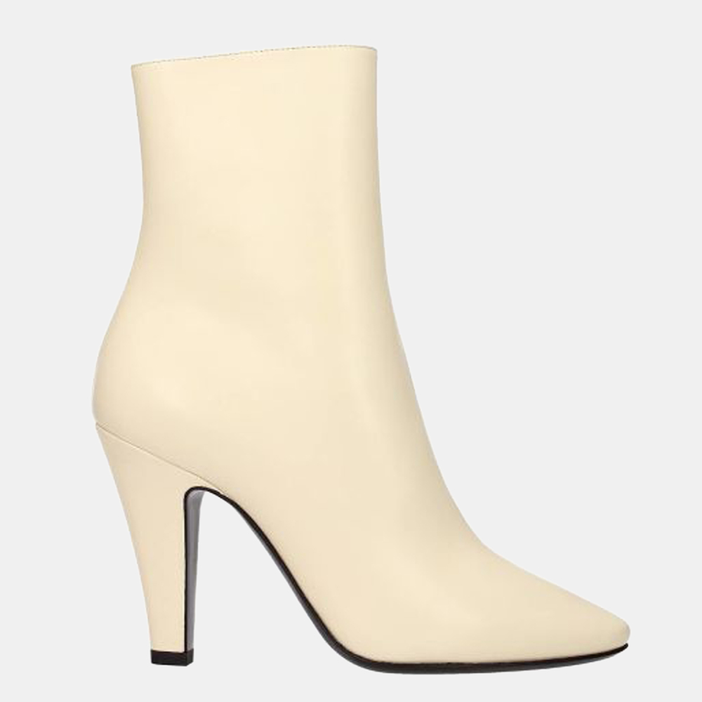 

Saint Laurent White Leather 68 Knee-High Ankle Boots Size US 9 EU