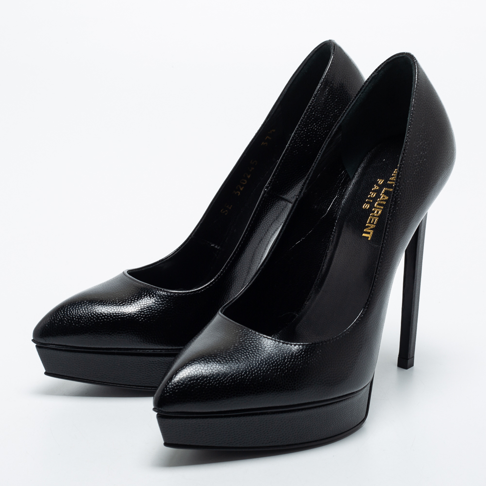 

Saint Laurent Black Leather Janis Pumps Size