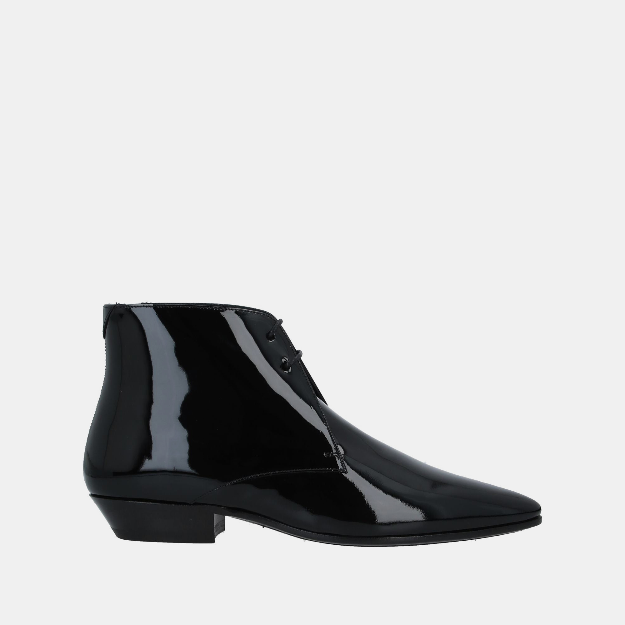 

Saint Laurent Patent Leather Pointed Toe Ankle Boots Size, Black