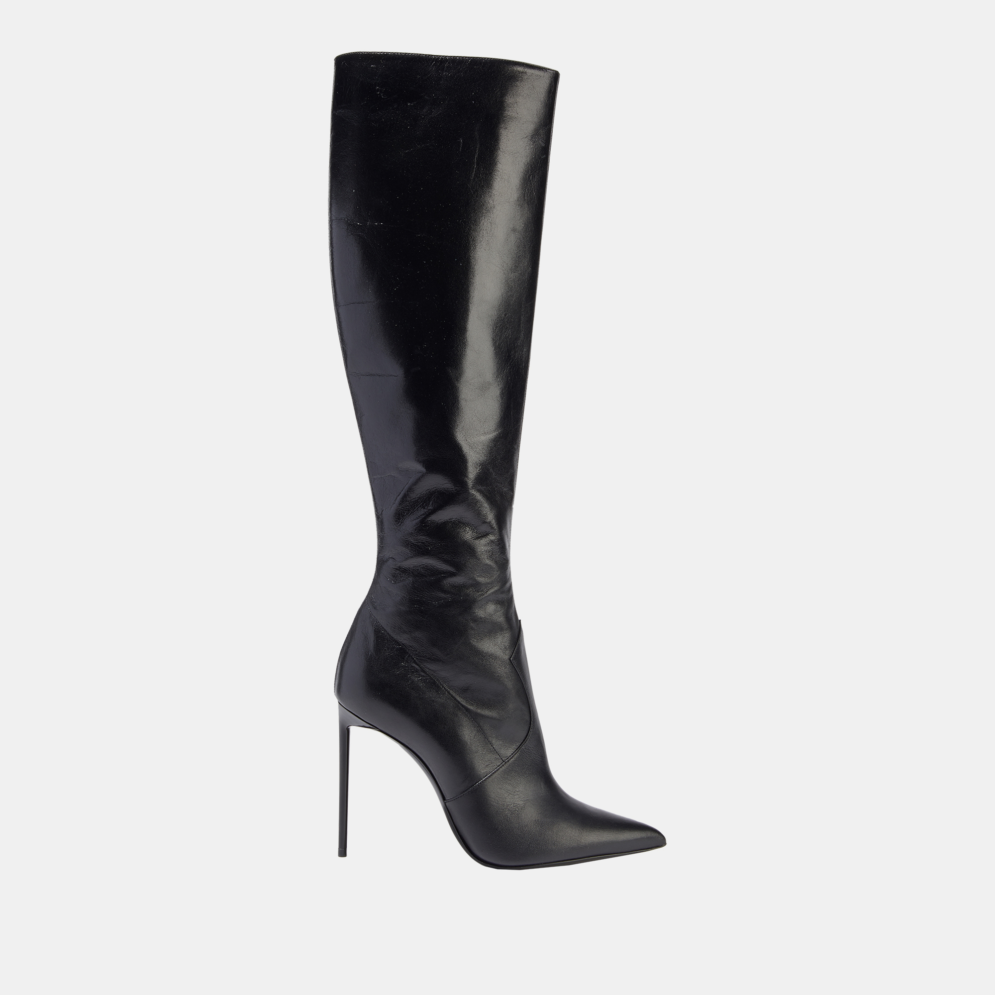 Pre-owned Saint Laurent Leather Boots 37 In Black