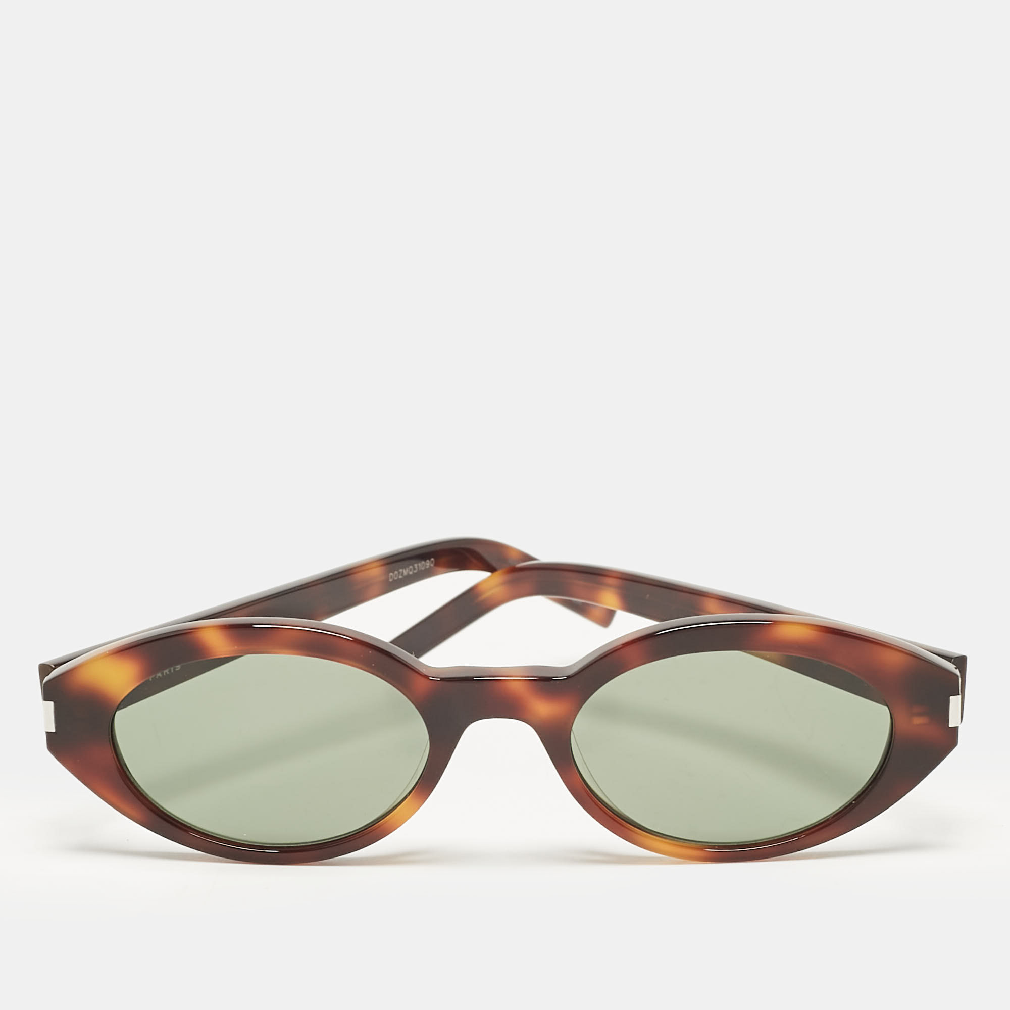 

Saint Laurent Tortoise/Green SL567 Oval Sunglasses