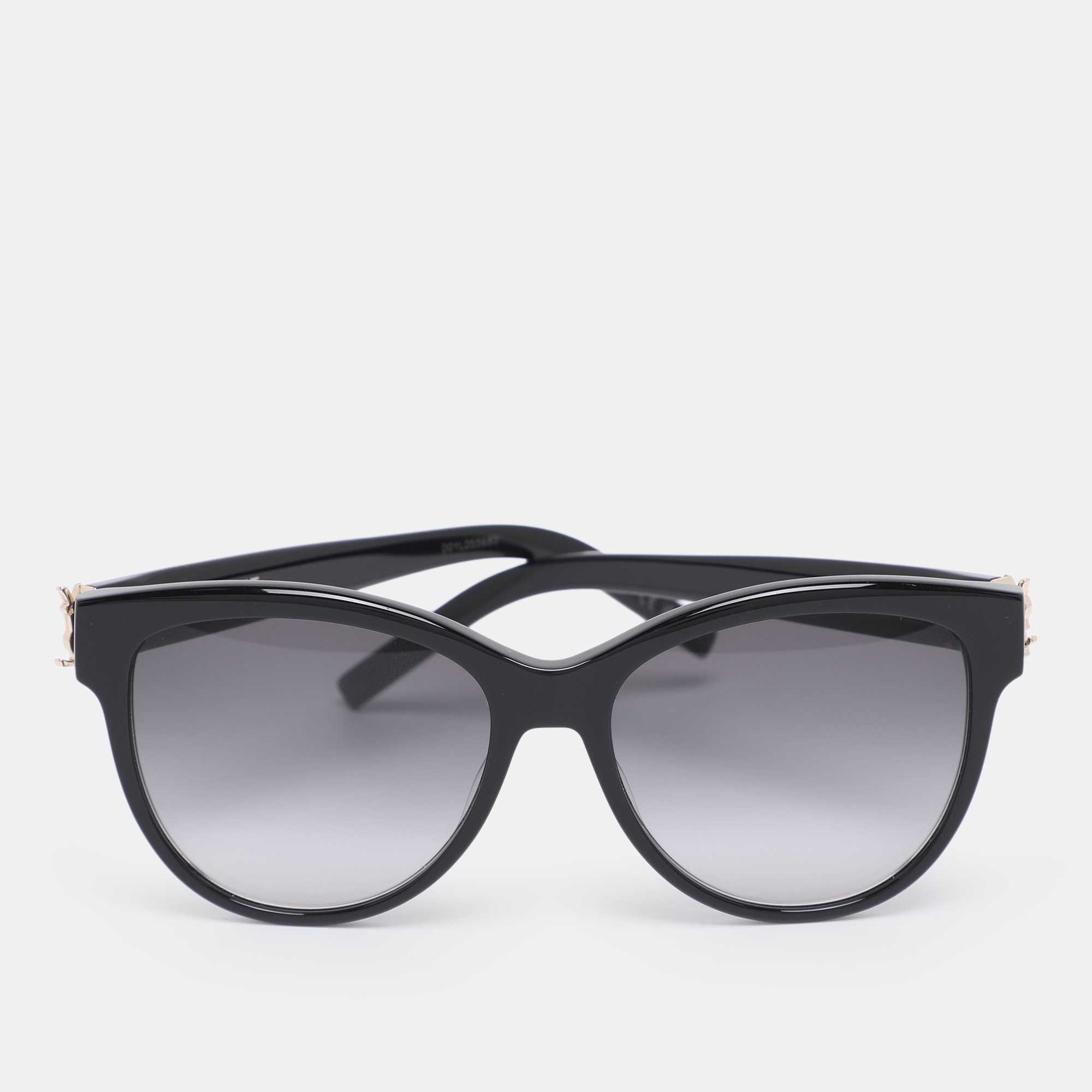 Pre-owned Saint Laurent Black Gradient Sl-m107 Round Sunglasses