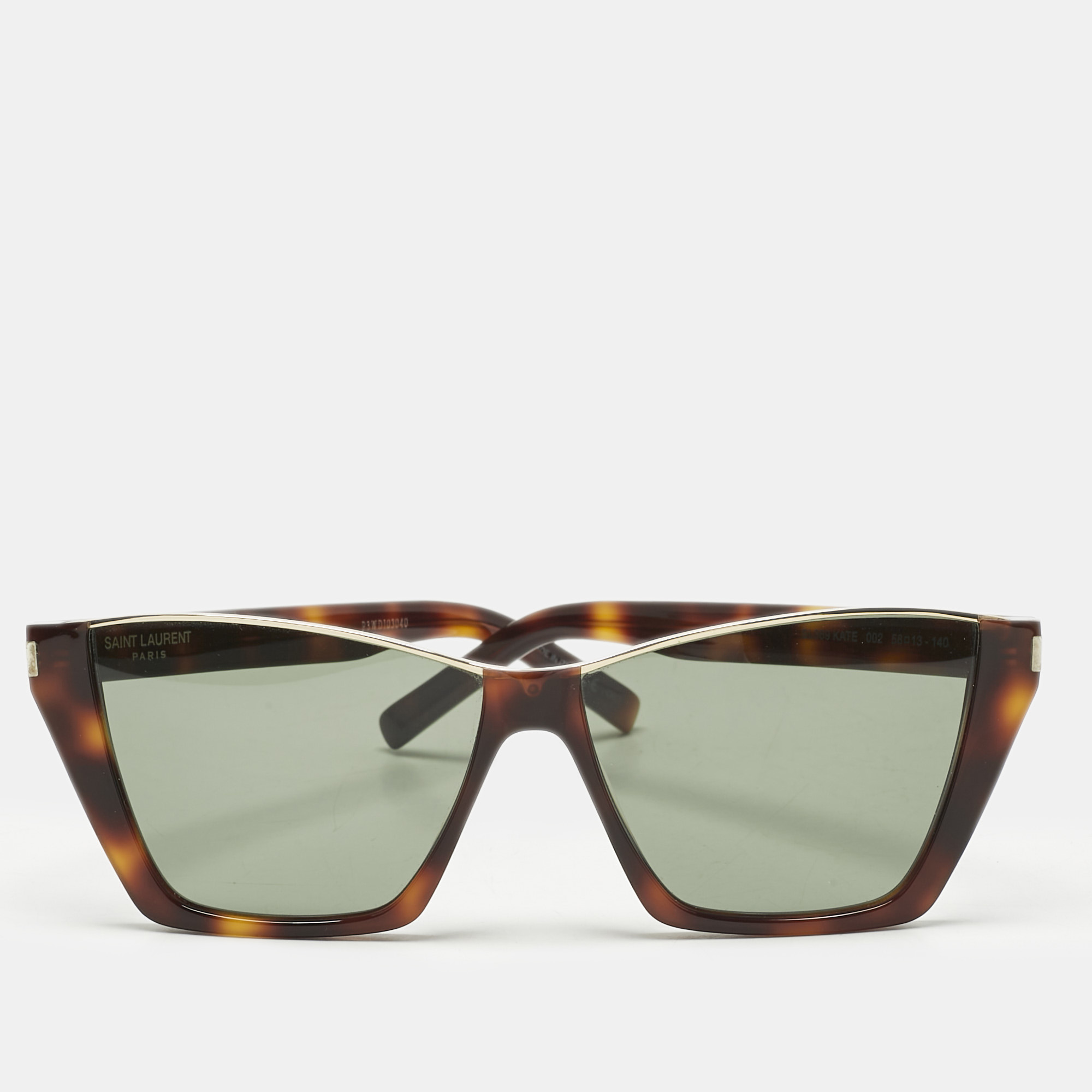Pre-owned Saint Laurent Tortoise Brown Sl369 Kate Cat Eye Sunglasses