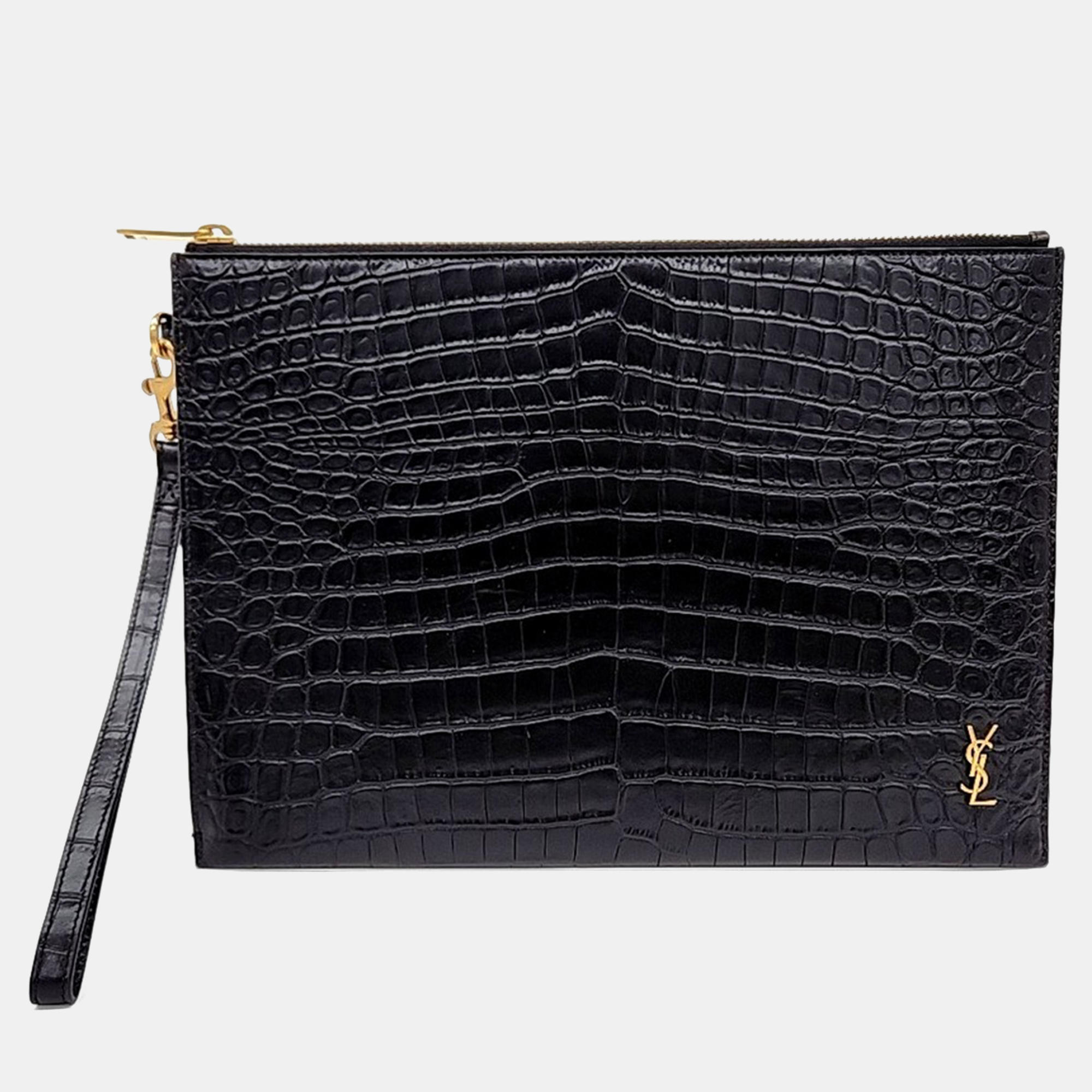

Saint Laurent Paris Black Patent Leather iPad Holder
