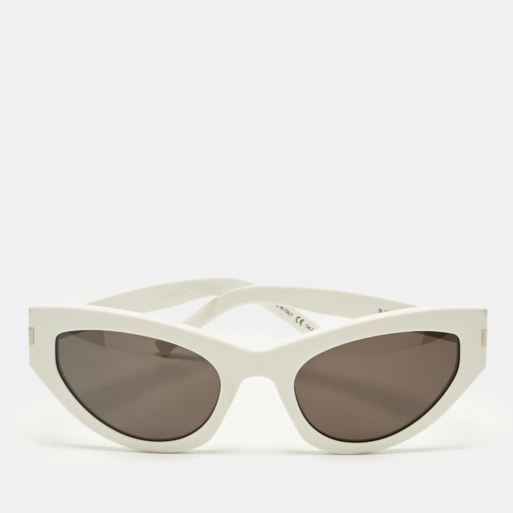 

Saint Laurent White/Black SL215 Grace Cat Eye Sunglasses