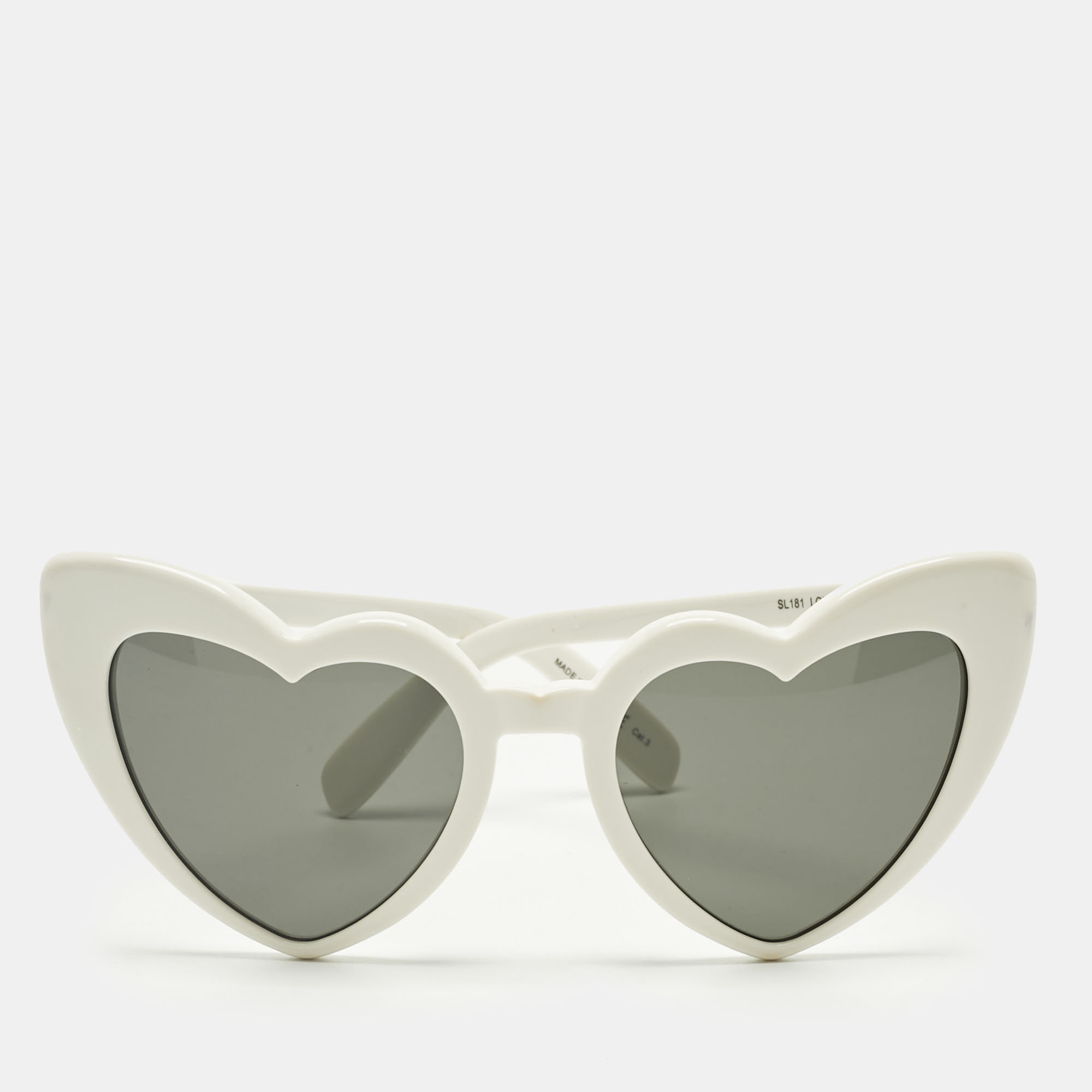 

Saint Laurent White/Black SL 181 Loulou Heart Cat Eye Sunglasses