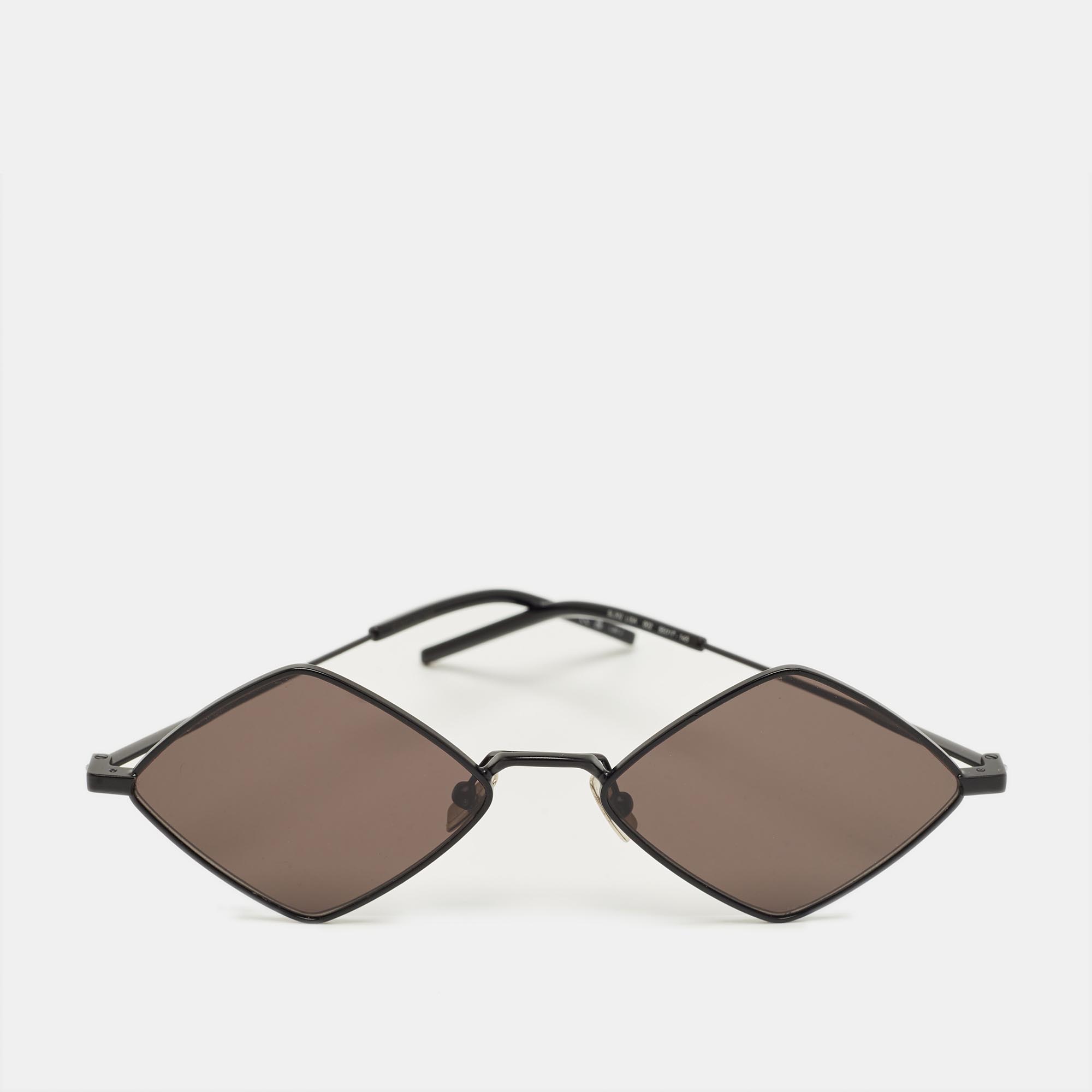 Pre-owned Saint Laurent Black Sl302 Lisa Diamond Sunglasses