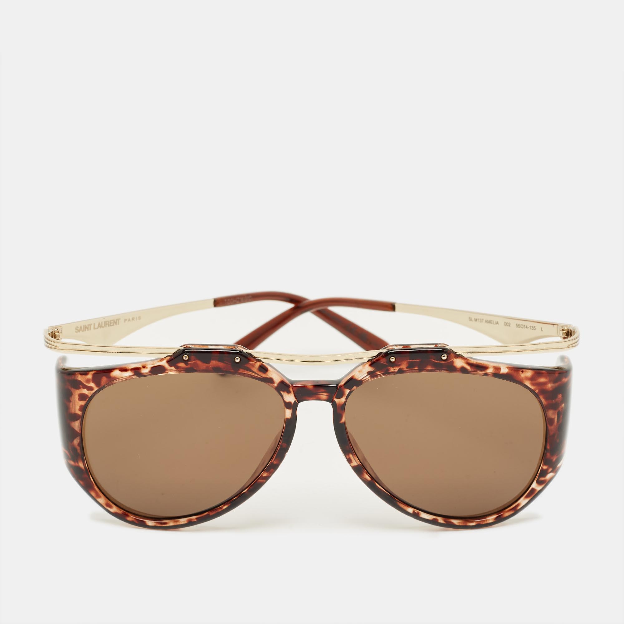 

Saint Laurent Tortoise Brown/Gold Tone SL M137 Amelia Frame Aviator Sunglasses