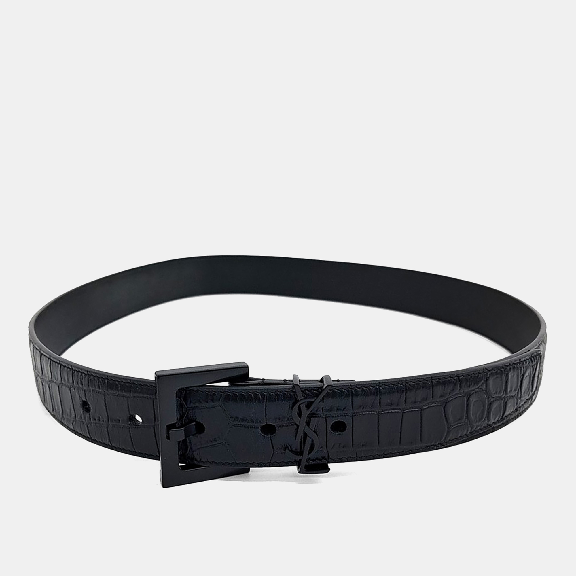 

Saint Laurent Paris Black Leather Belt