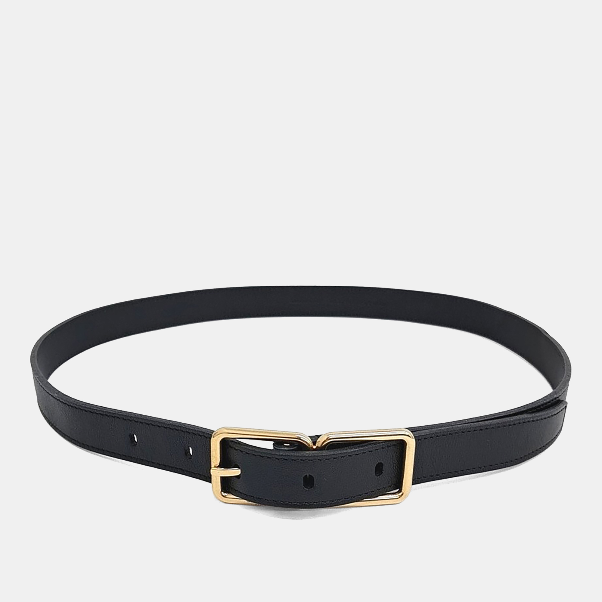 

Saint Laurent Paris Double Buckle Belt, Black