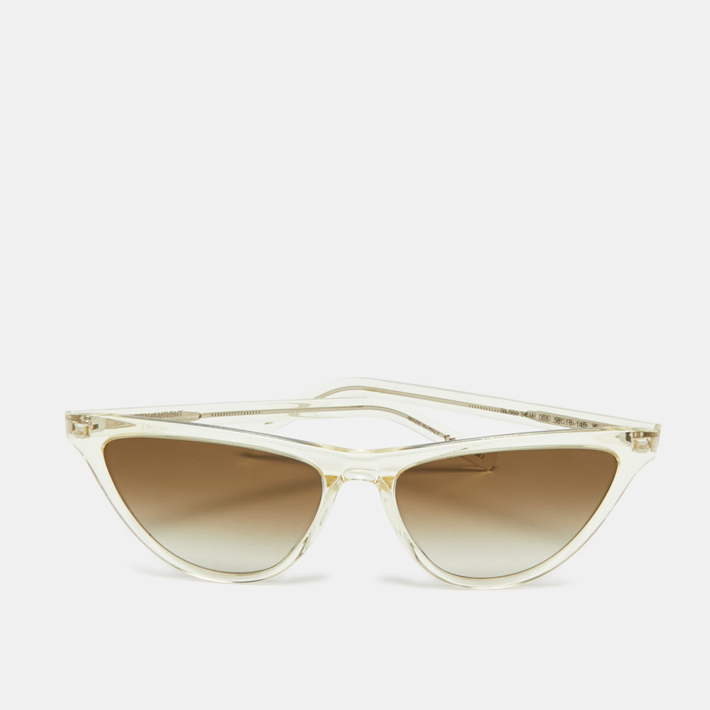 

Saint Laurent Light Yellow/Grey Gradient SL550 SLIM Cat Eye Sunglasses