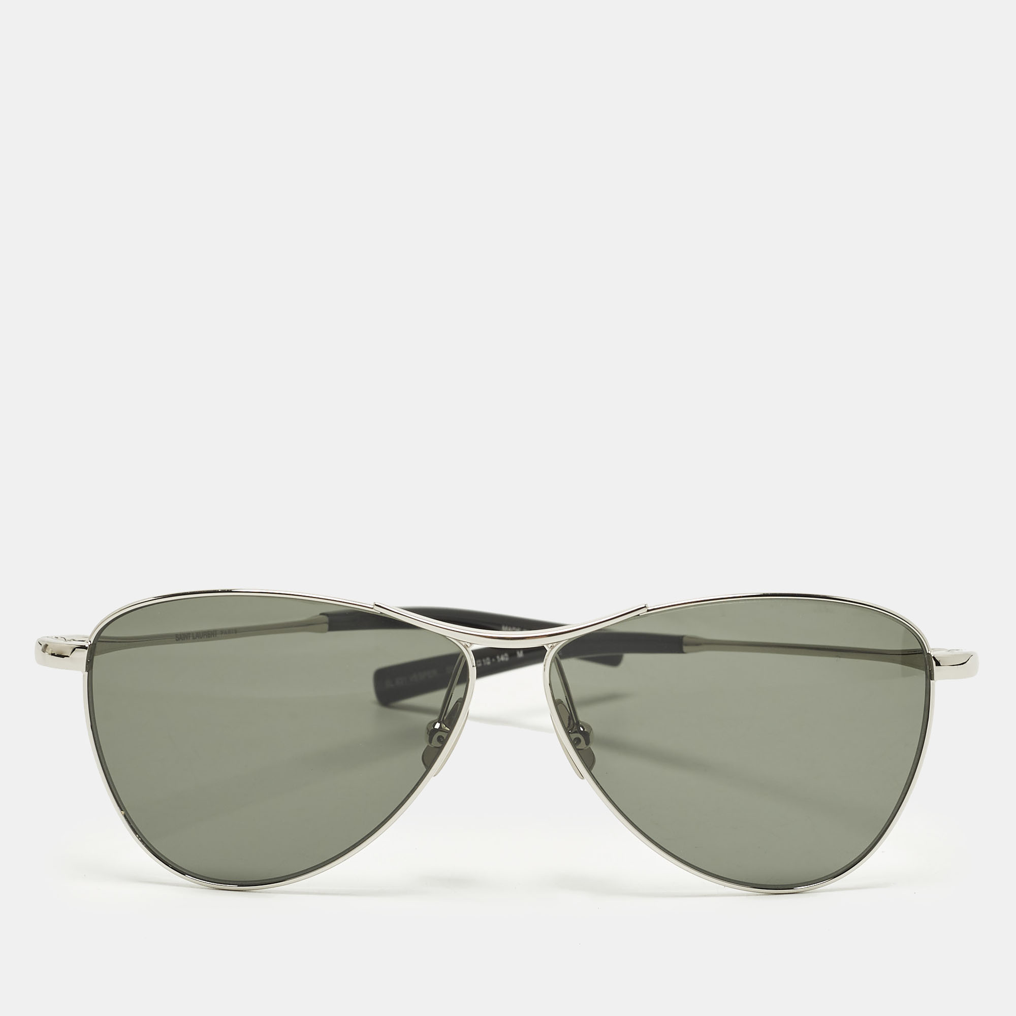

Saint Laurent Black/Silver Tone SL 831 Vesper Aviator Sunglasses