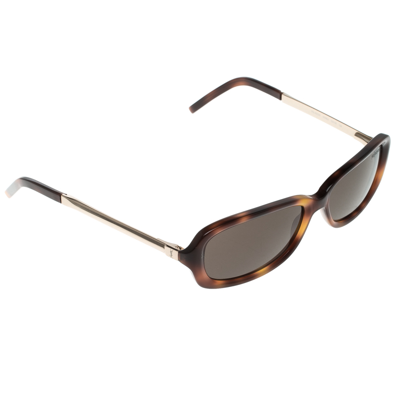 Pre Owned نظارة شمسية سان لوران باريس بنية مربعة