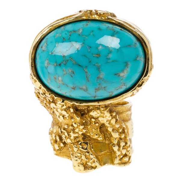 Saint Laurent Arty Turquoise Ring Size 52