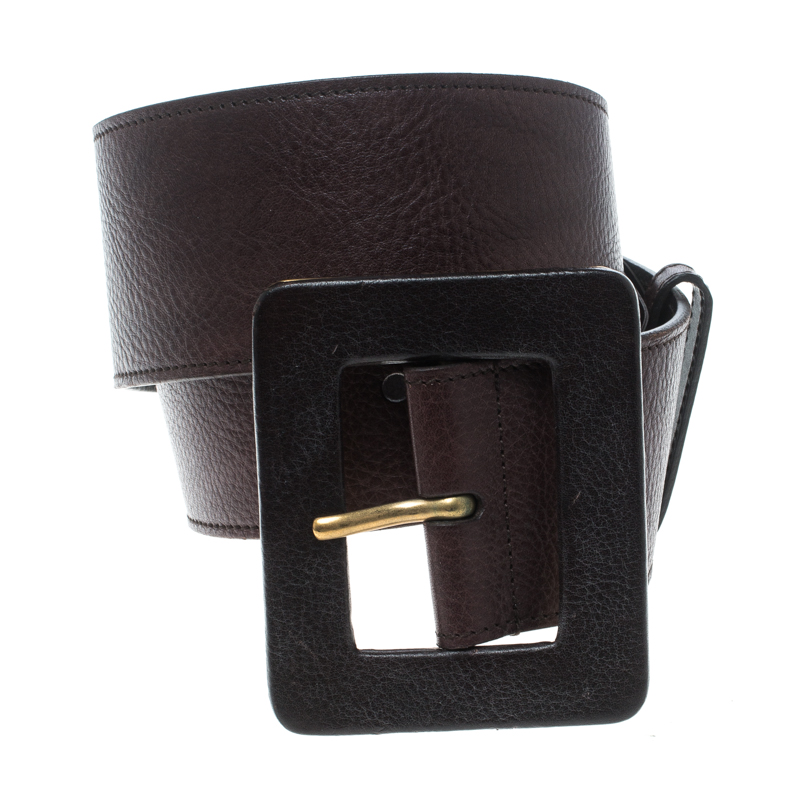 

Saint Laurent Dark Brown Leather Waist Belt