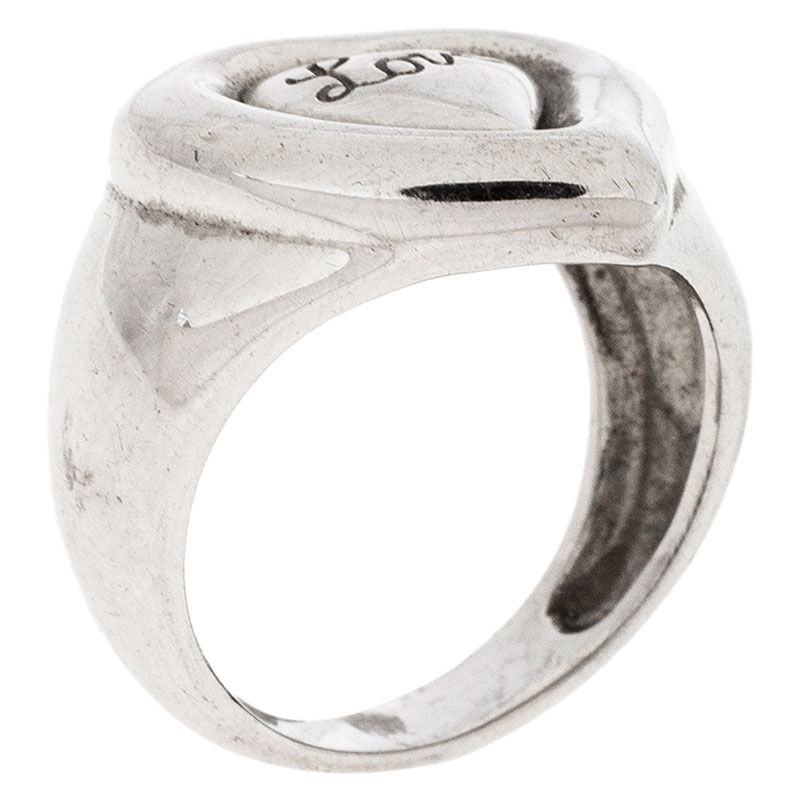 Saint Laurent Paris Sterling Silver Love Ring Size 54