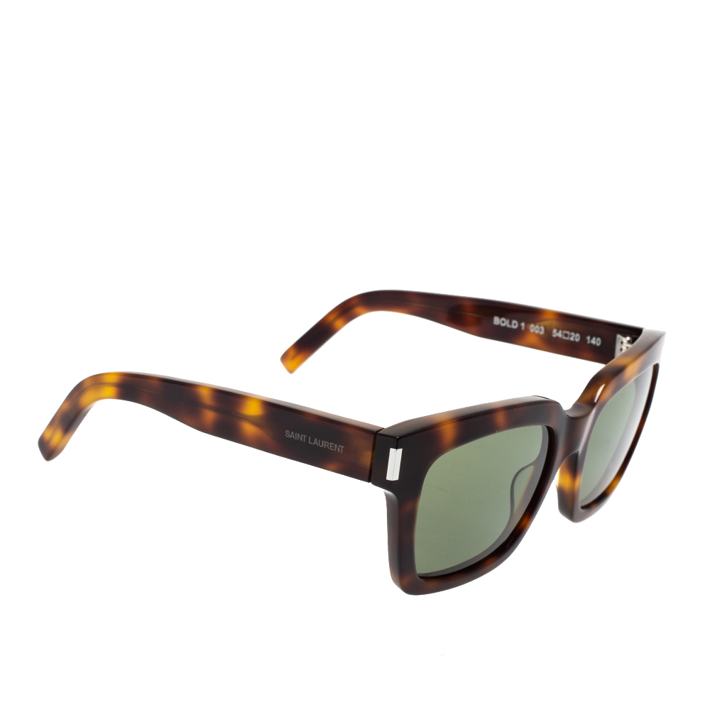 Pre-owned Saint Laurent Brown Tortoise Bold 1 Sunglasses