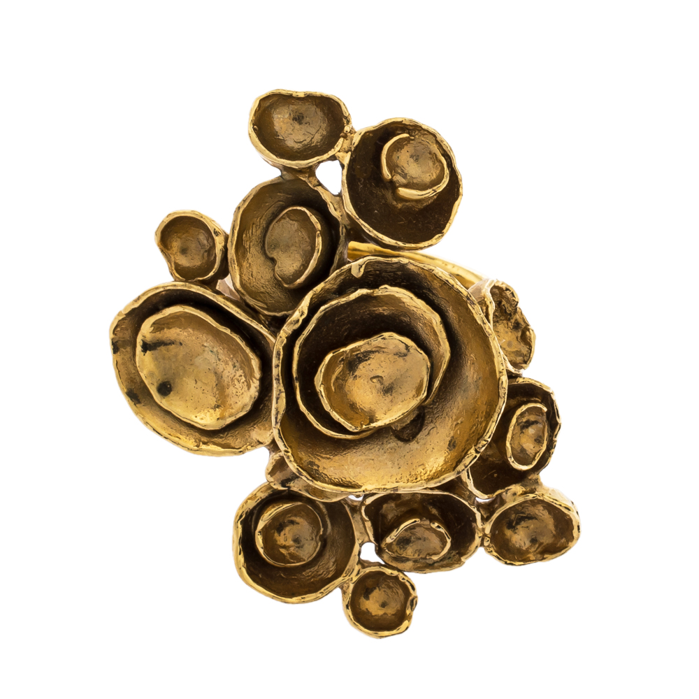 

Yves Saint Laurent Paris Arty Flower Gold Tone Ring 54.5