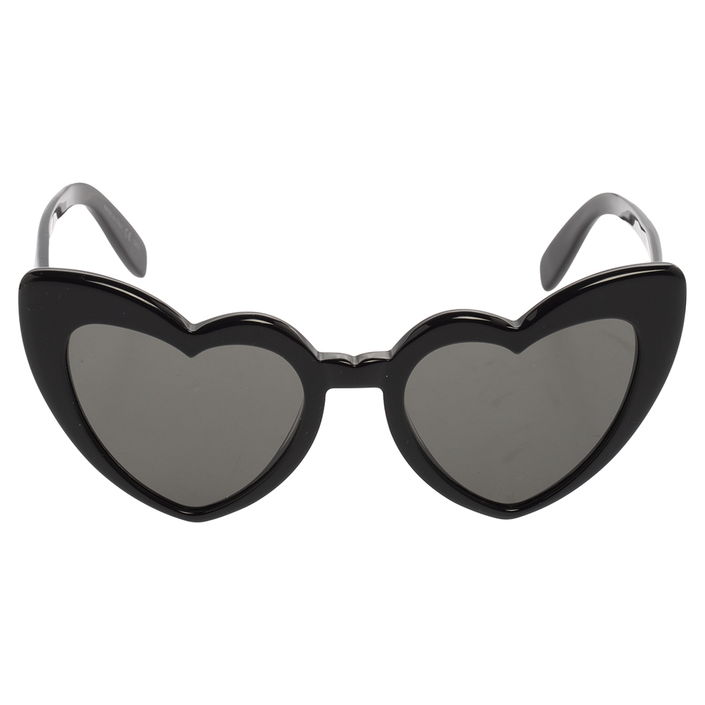 

Saint Laurent Black Acetate SL181 Loulou Heart Heart Sunglasses