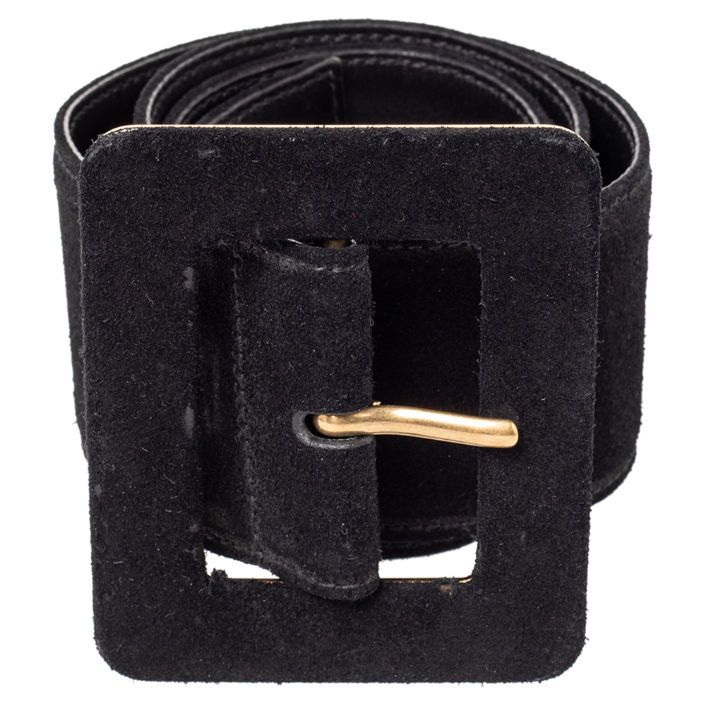 

Saint Laurent Black Velvet Waist Belt