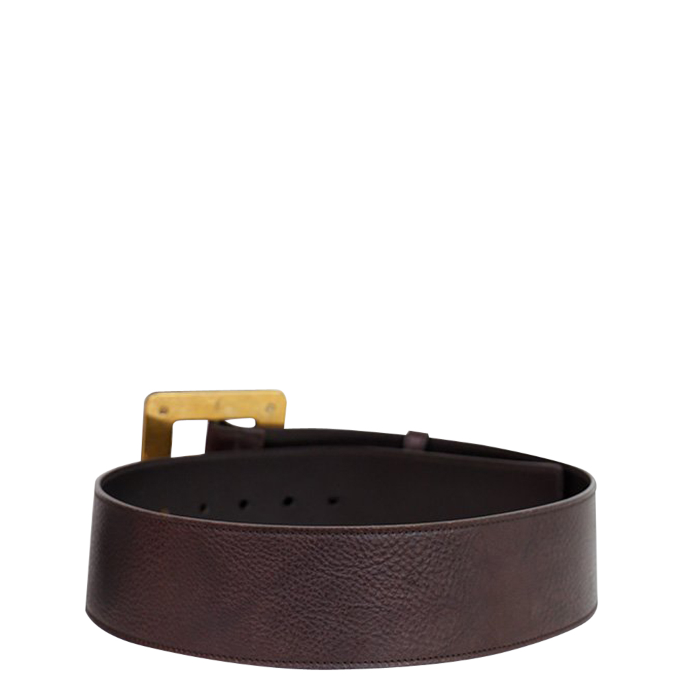 

Yves Saint Laurent Brown Textured Leather Belt
