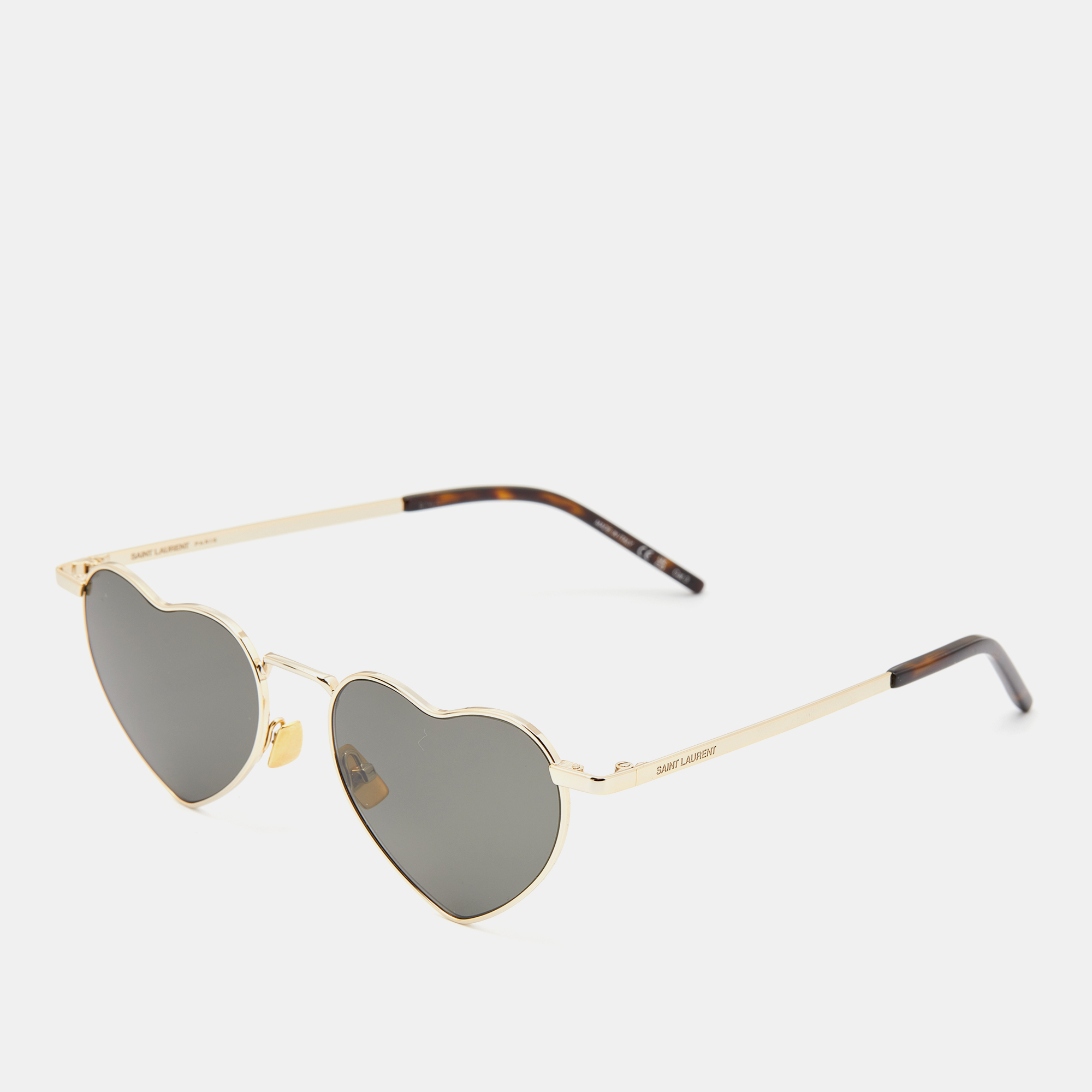 

Saint Laurent Gold Tone/Black New Wave SL301 Loulou Heart Sunglasses