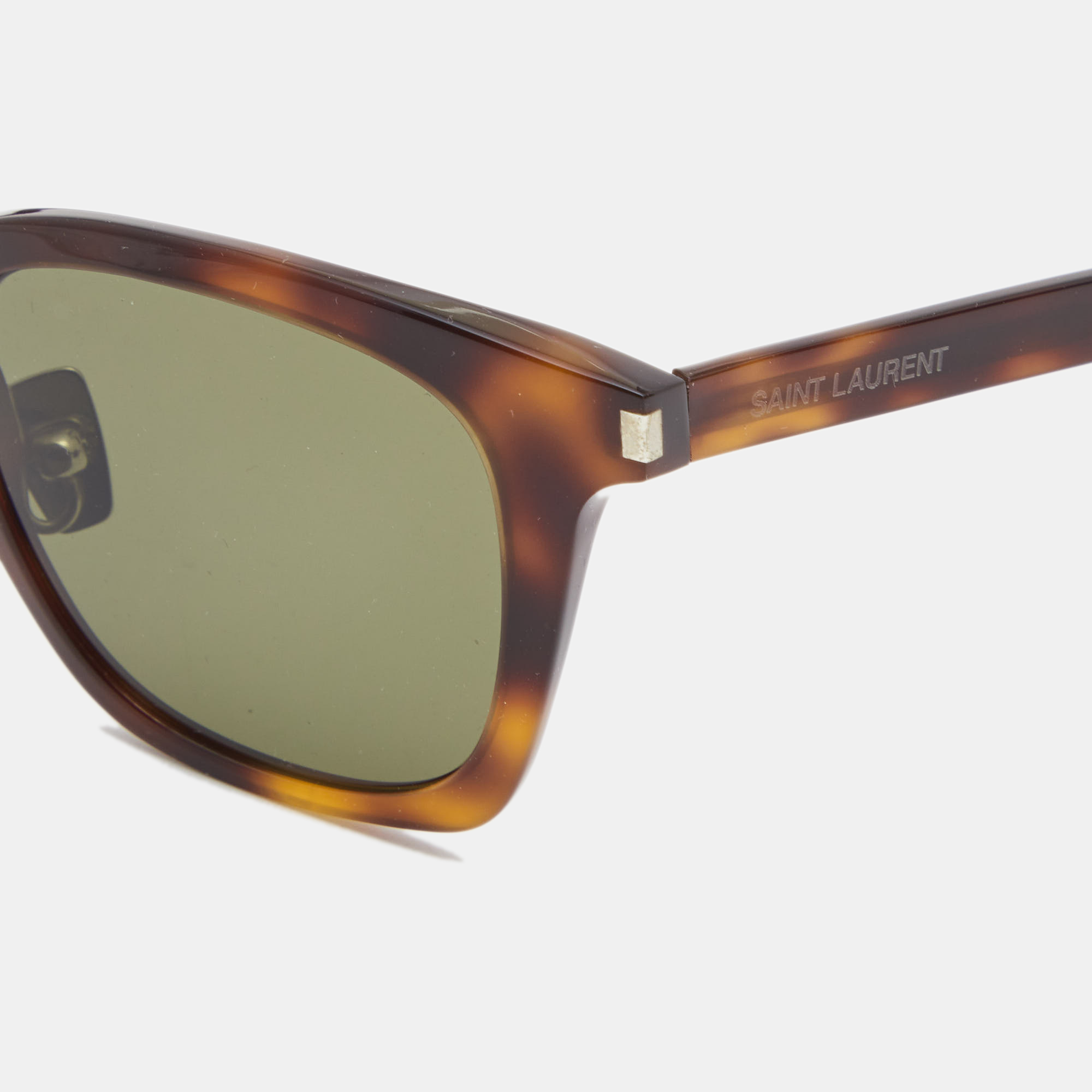 

Saint Laurent Brown Tortoise Slim Cat Eye Sunglasses