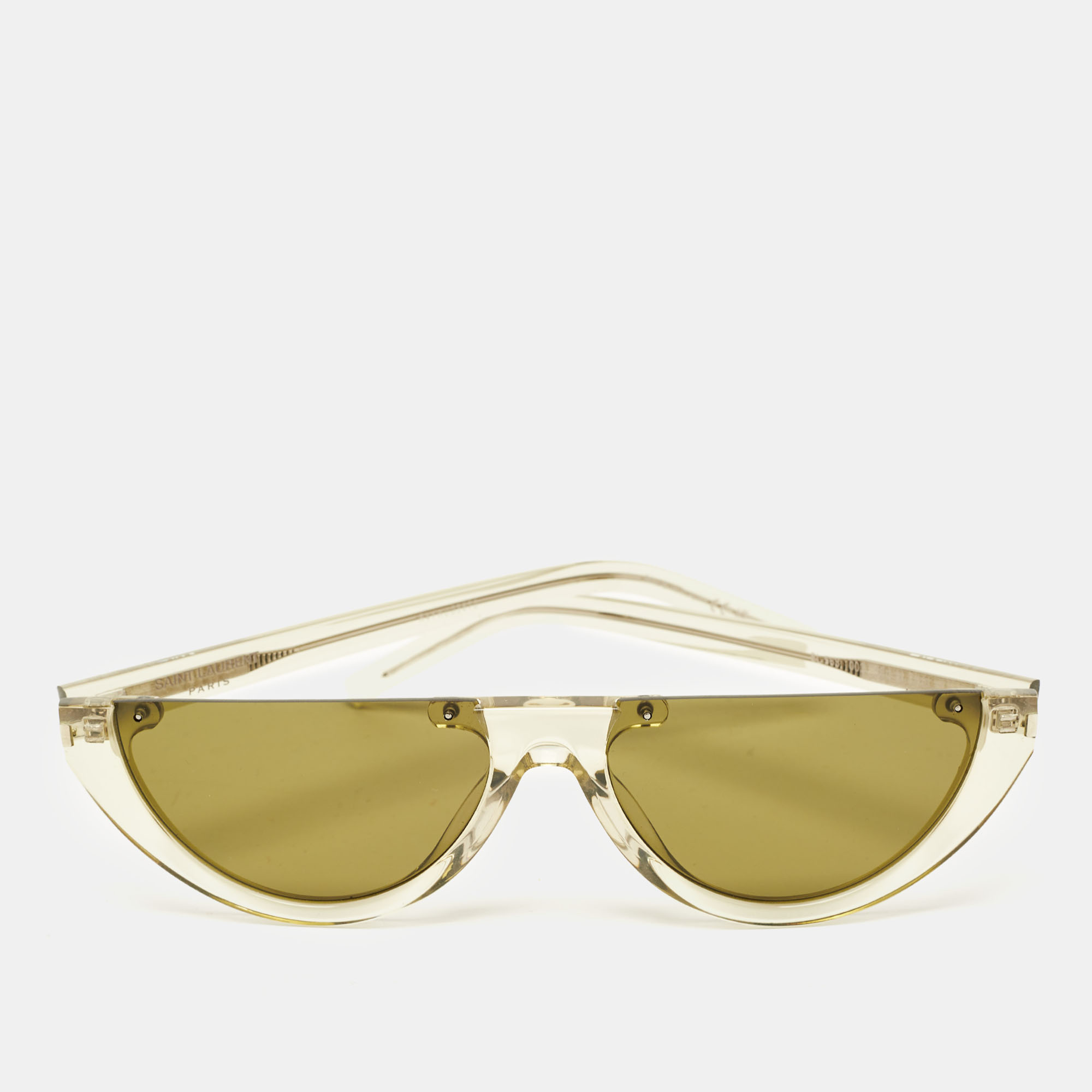 Saint Laurent Green SL563 Half Rim Cat Eye Sunglasses