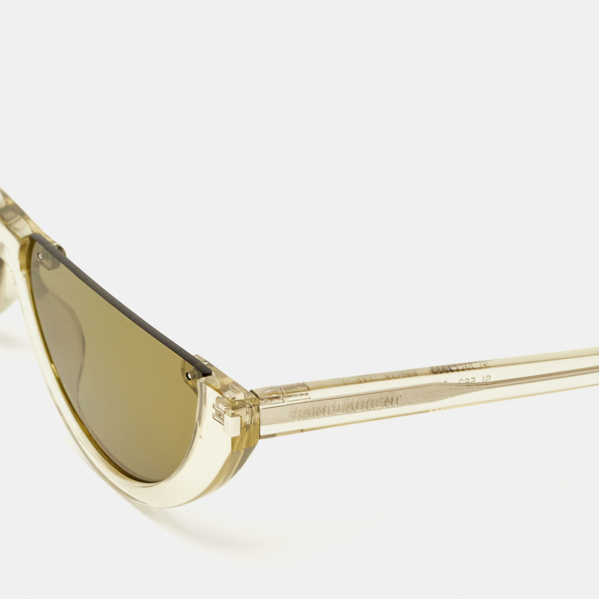 

Saint Laurent Green SL563 Half Rim Cat Eye Sunglasses