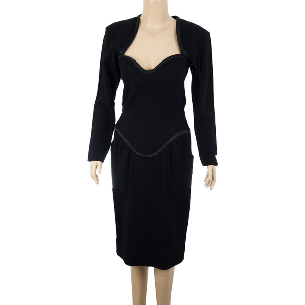 

Saint Laurent Paris Black Stretch Long Sleeve Dress