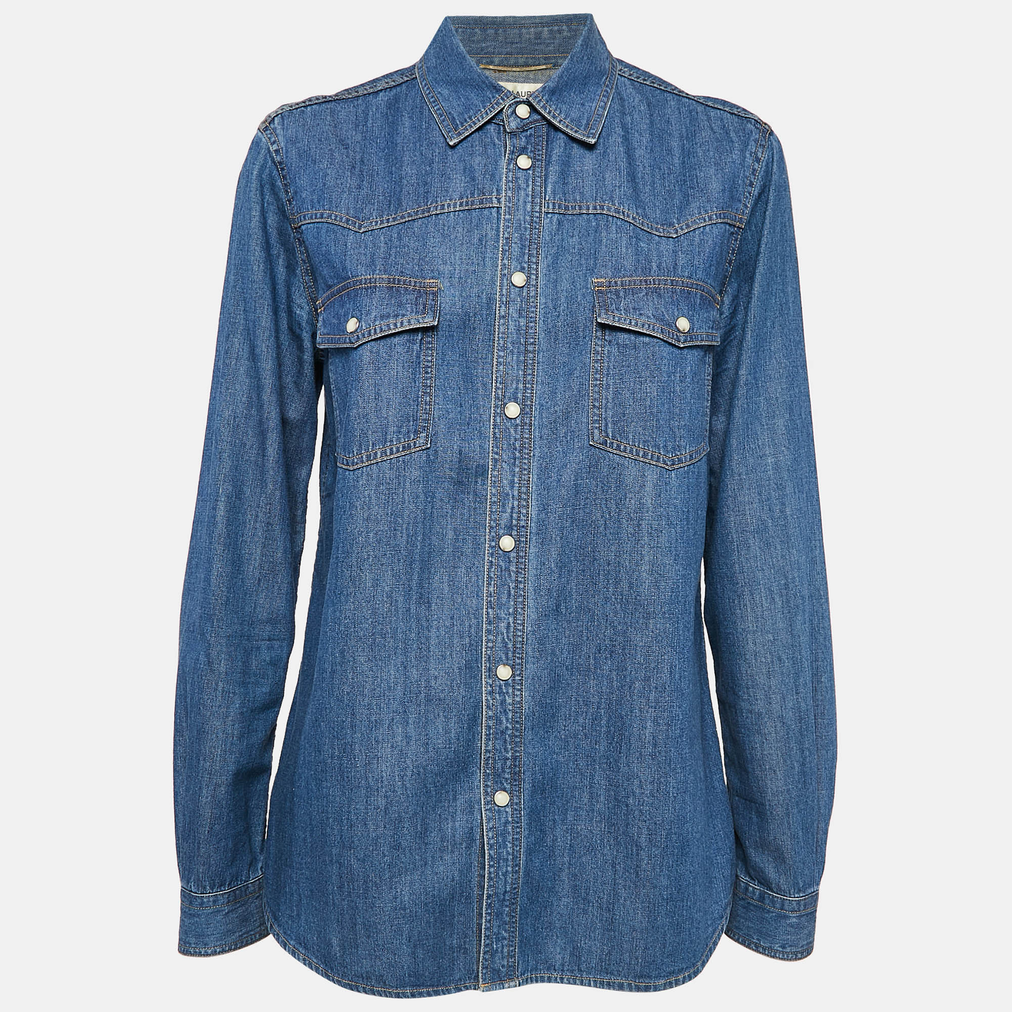 

Saint Laurent Paris Blue Denim Full Sleeve Shirt L