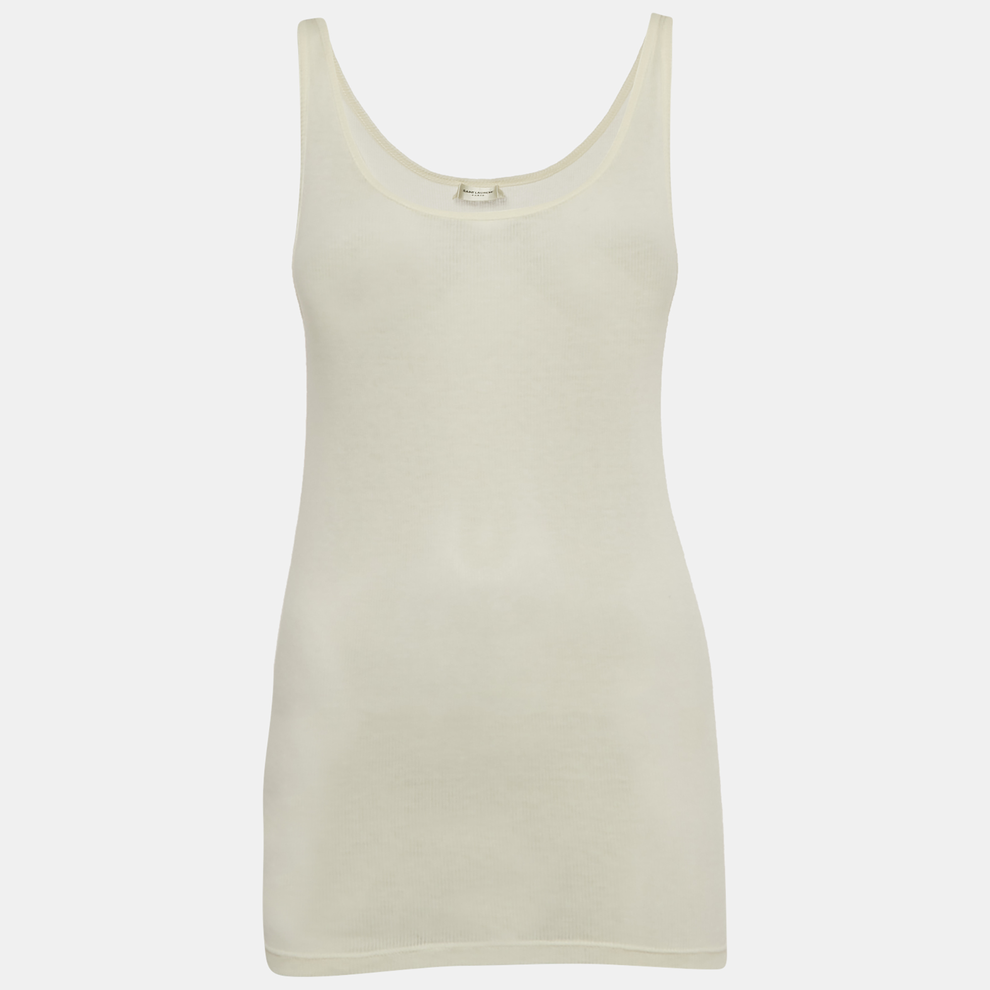 

Saint Laurent Cream Rib Knit Tank Top XS