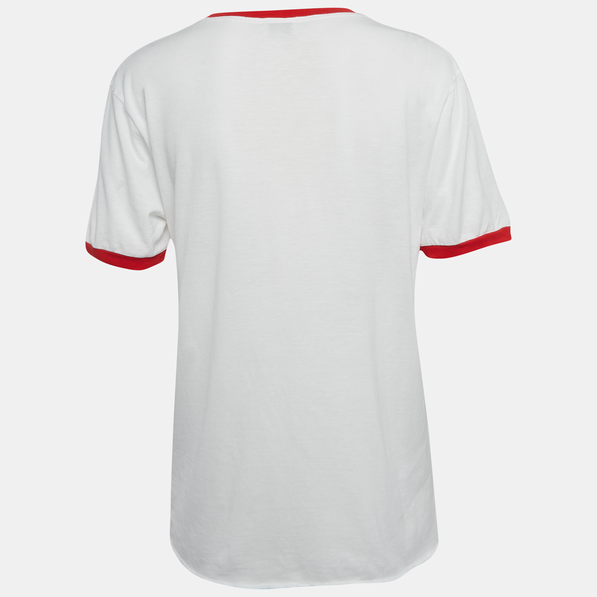 Saint Laurent White Universite Print Jersey T-Shirt S 