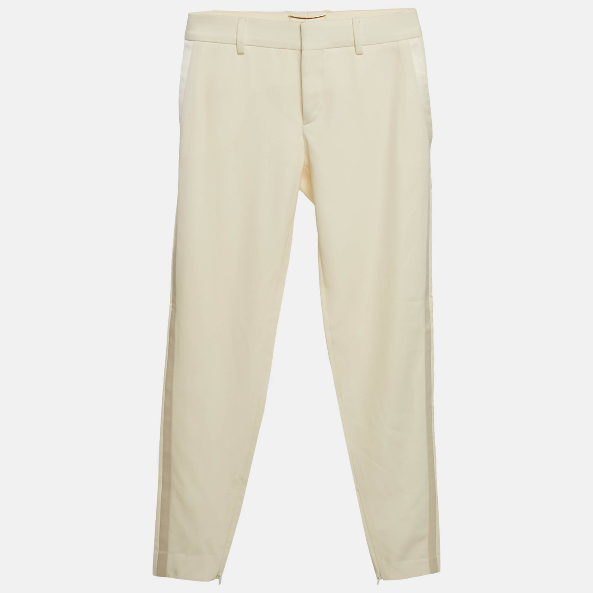 

Saint Laurent Cream Wool Slim Fit Trousers S