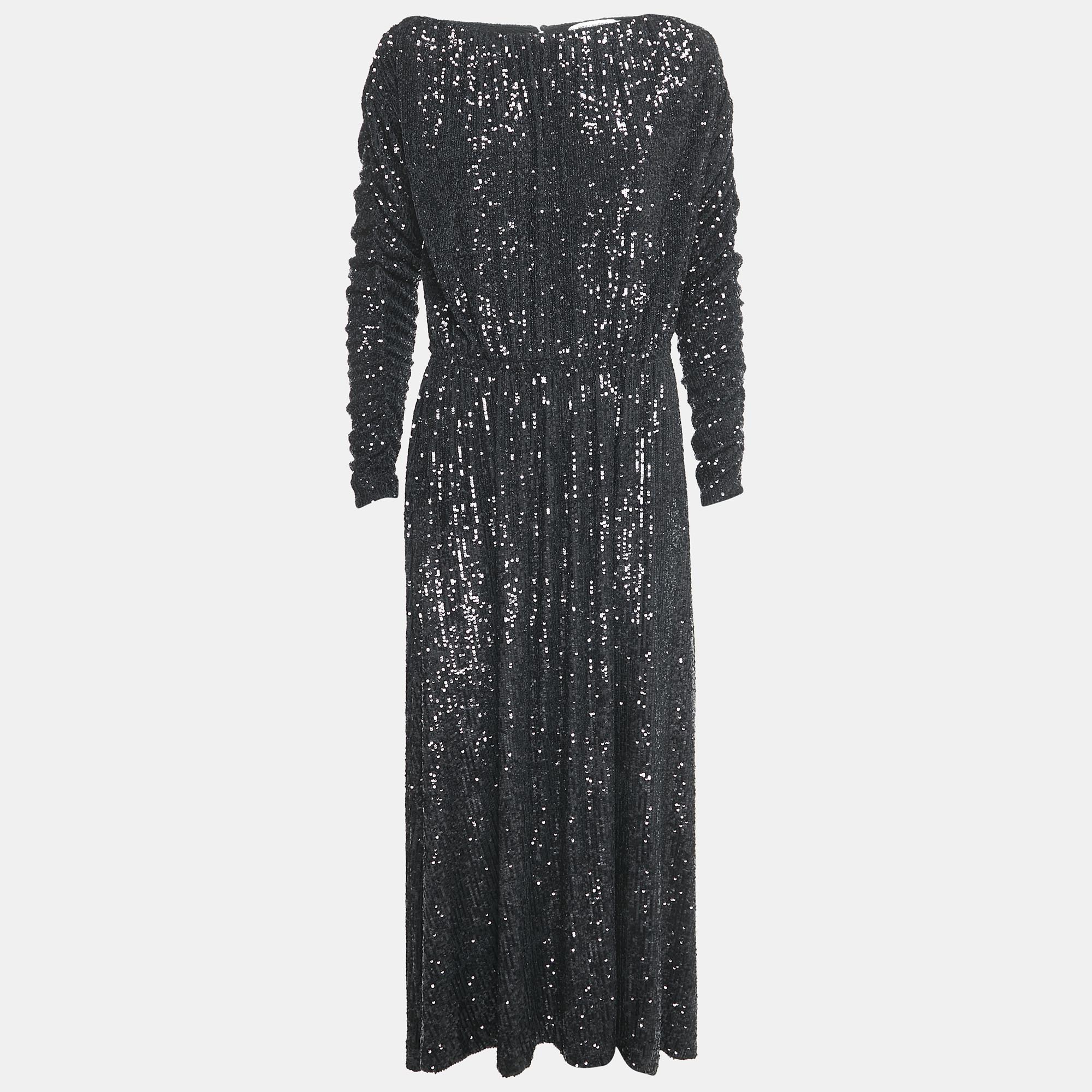 

Saint Laurent Paris Black Sequin Long Gown M