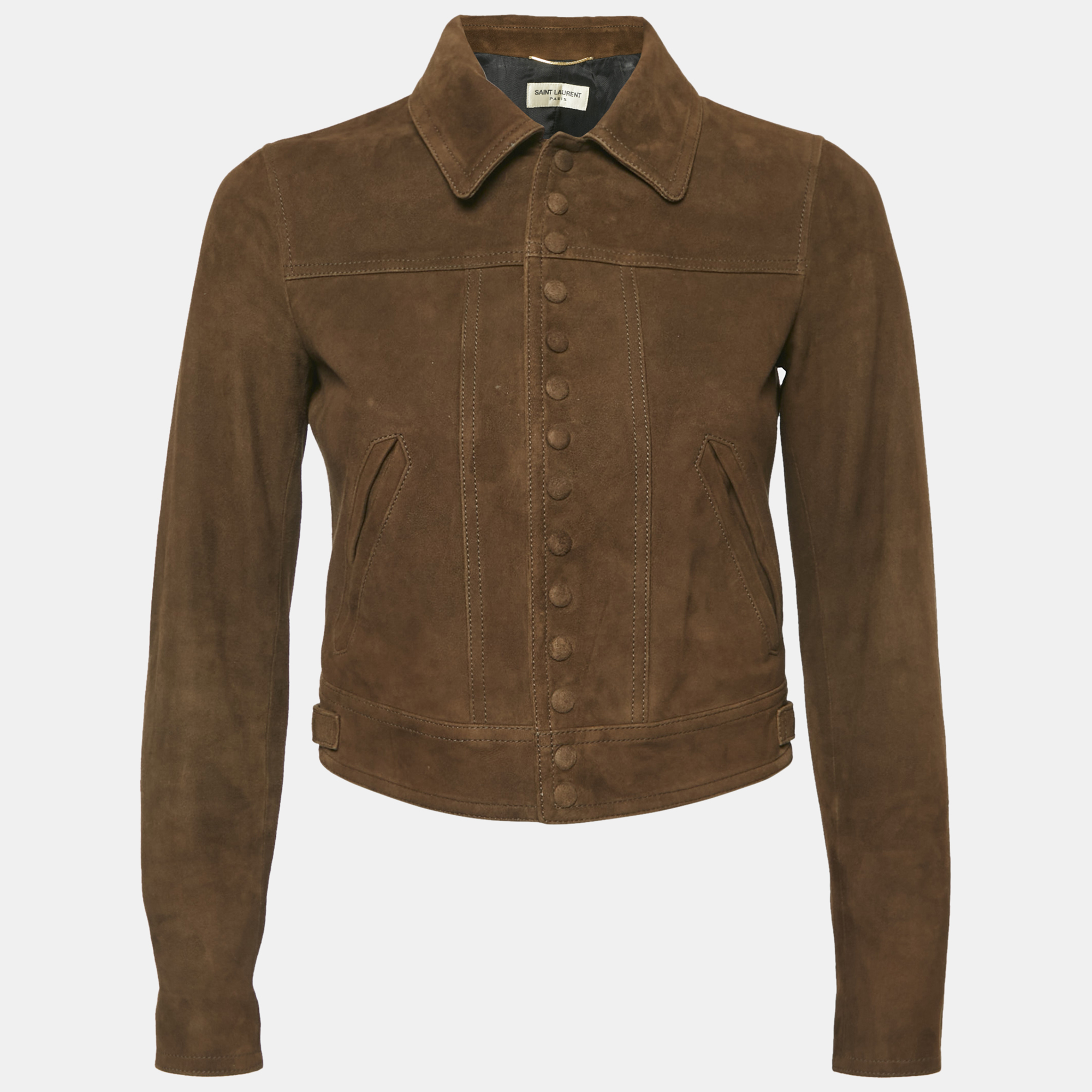 

Saint Laurent Brown Nubuck Suede Button Front Jacket S