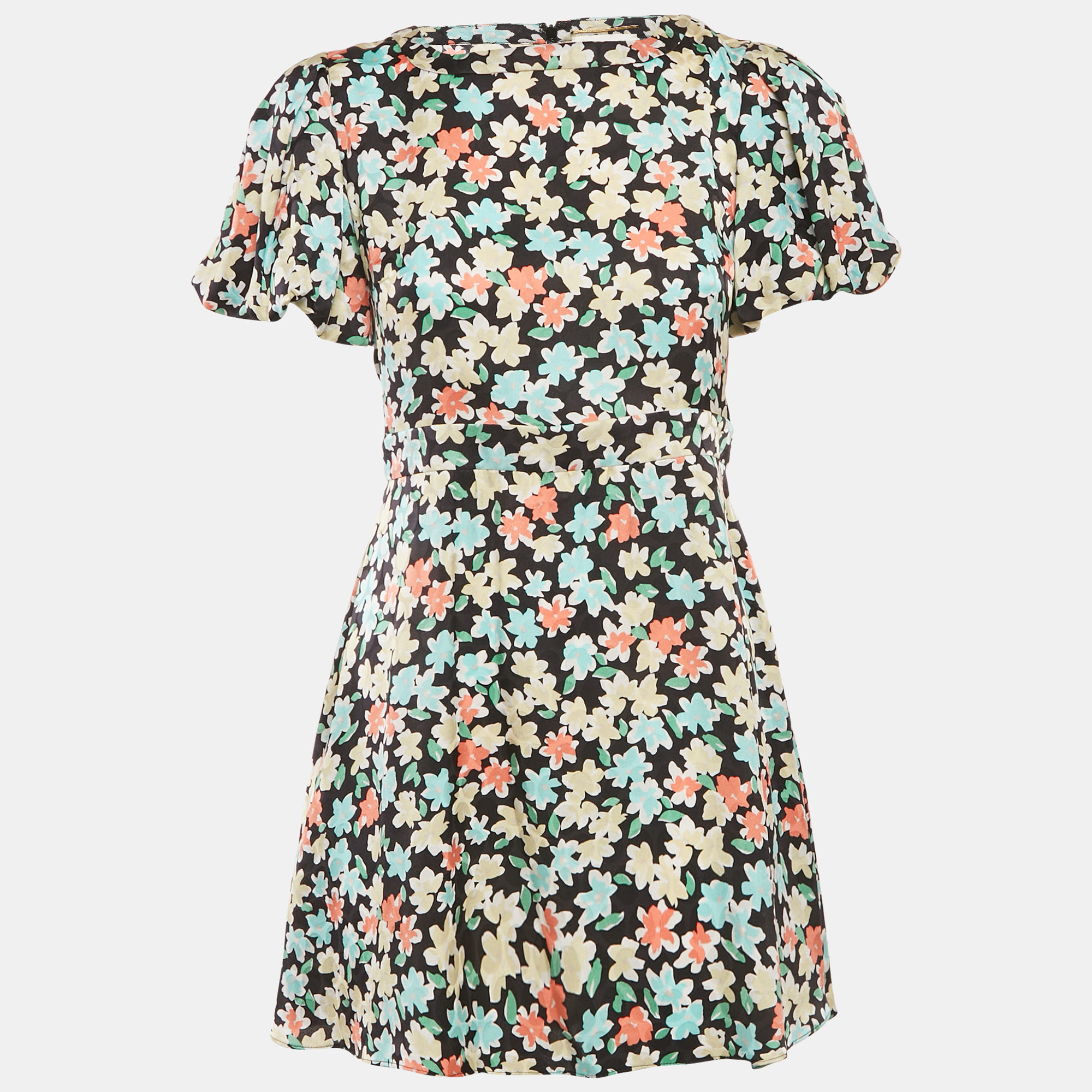 Saint Laurent Multicolor Floral Silk Mini Dress S