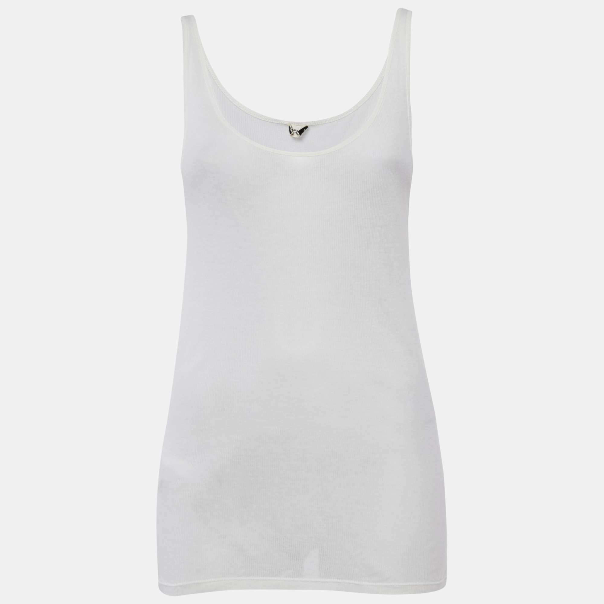 

Saint Laurent Paris Cream Rib Knit Tank Top M