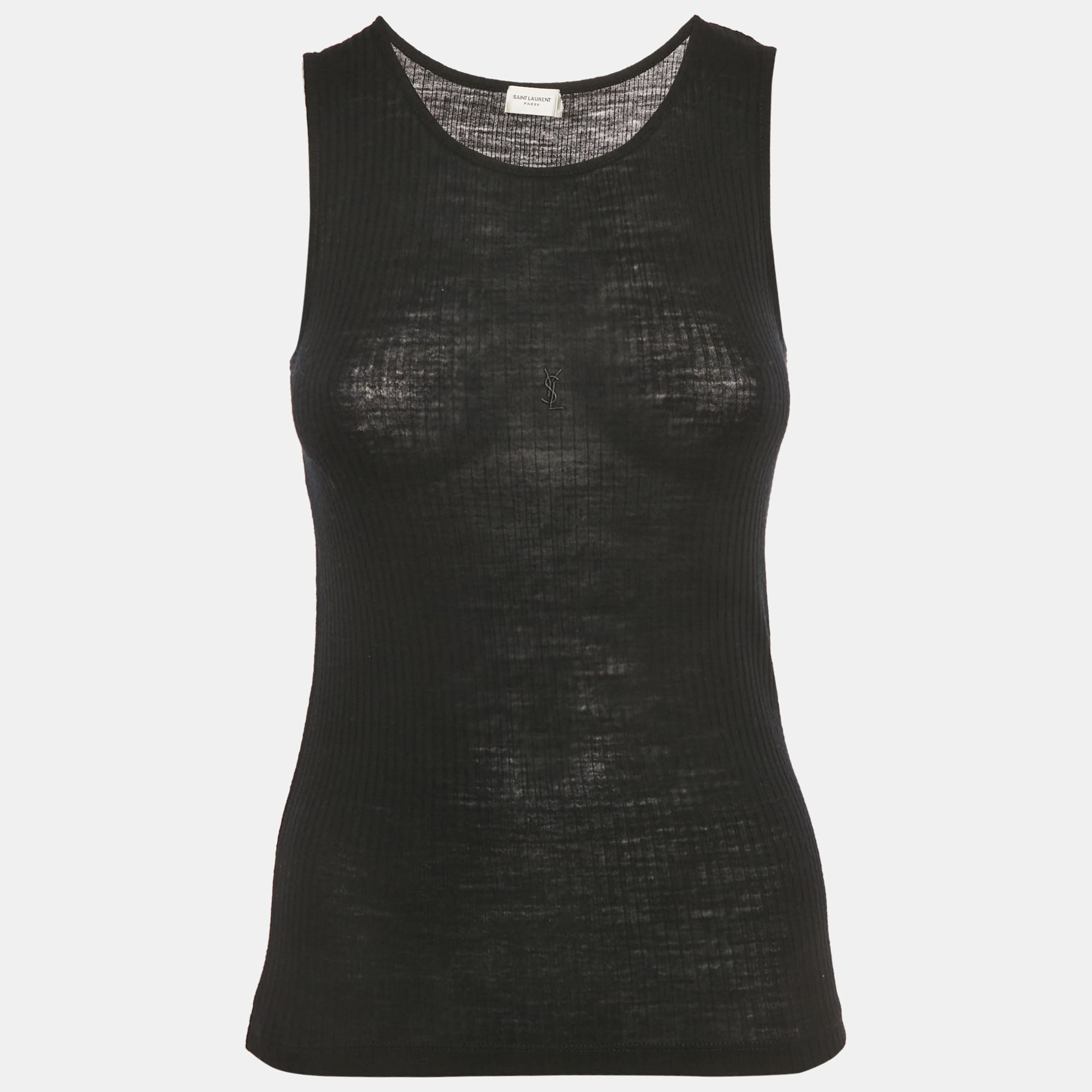 

Saint Laurent Black Rib Knit Tank Top XS