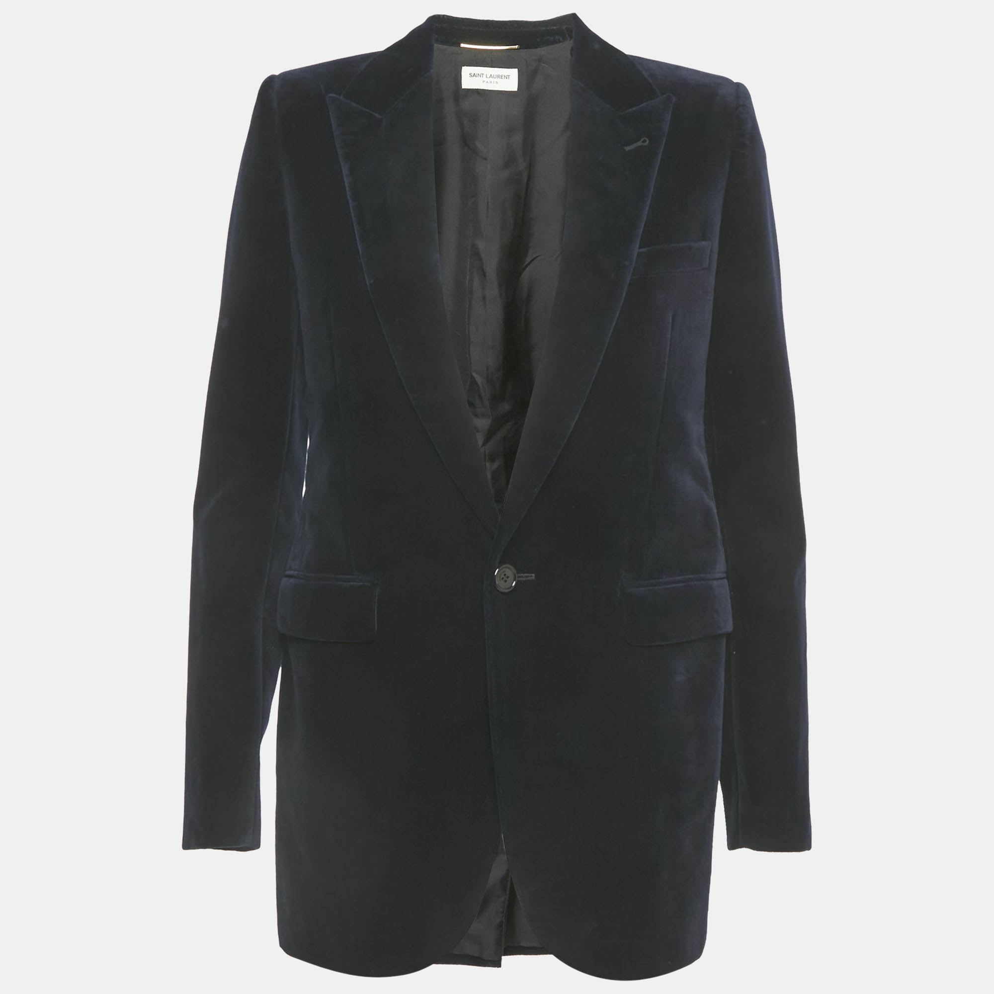 

Saint Laurent Paris Navy Blue Velvet Blazer S