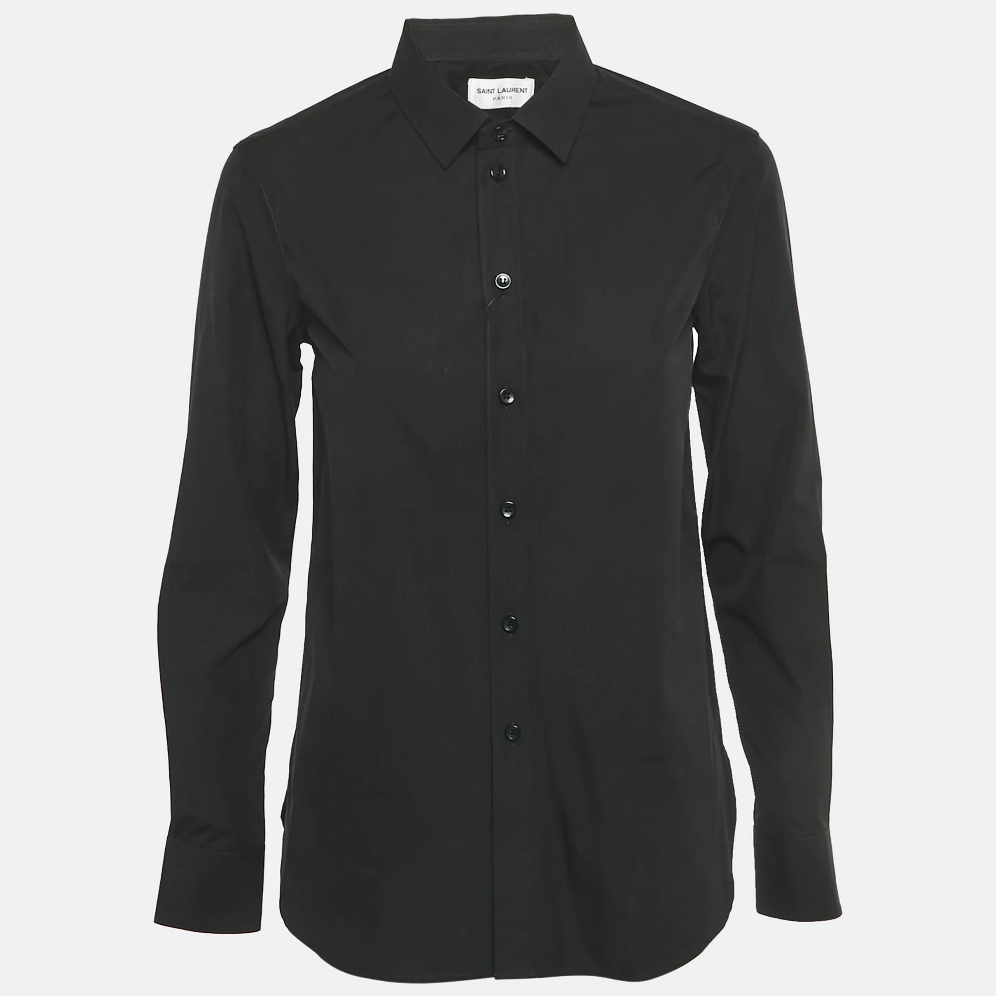 Saint Laurent Black Cotton Full Sleeve Shirt M