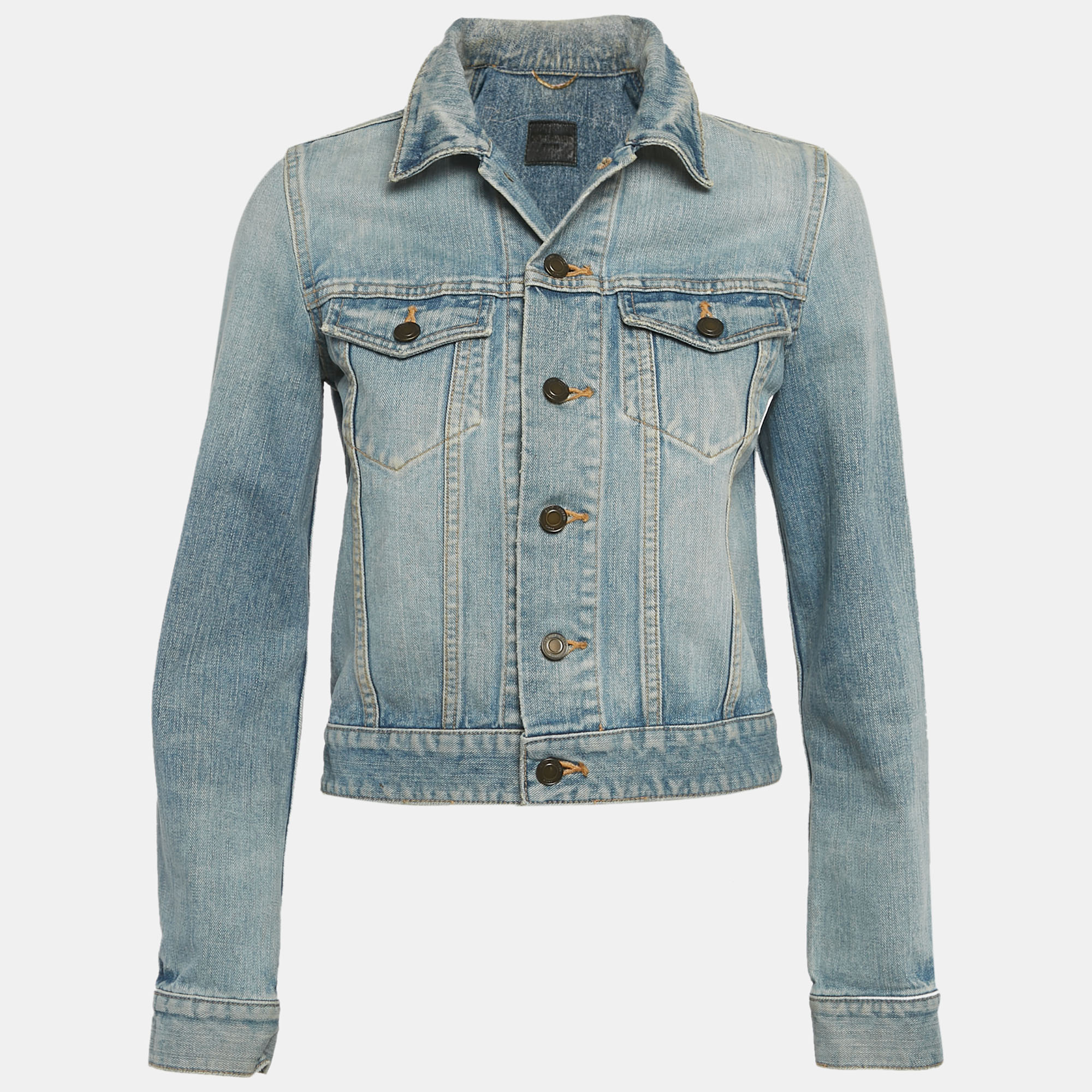 

Saint Laurent Blue Love Applique Denim Jacket M