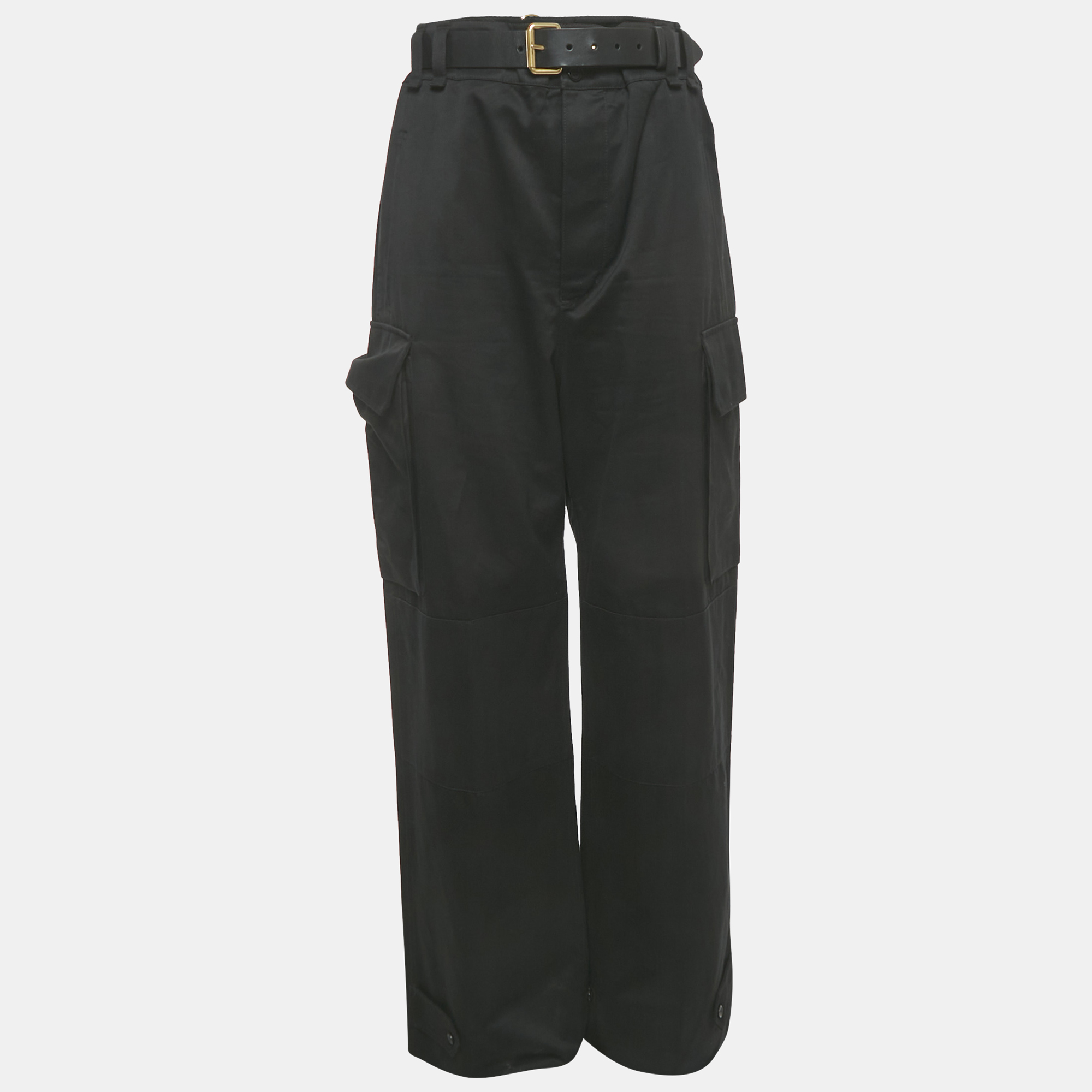 Pre-owned Saint Laurent Black Cotton Cargo Pants M Waist 30"