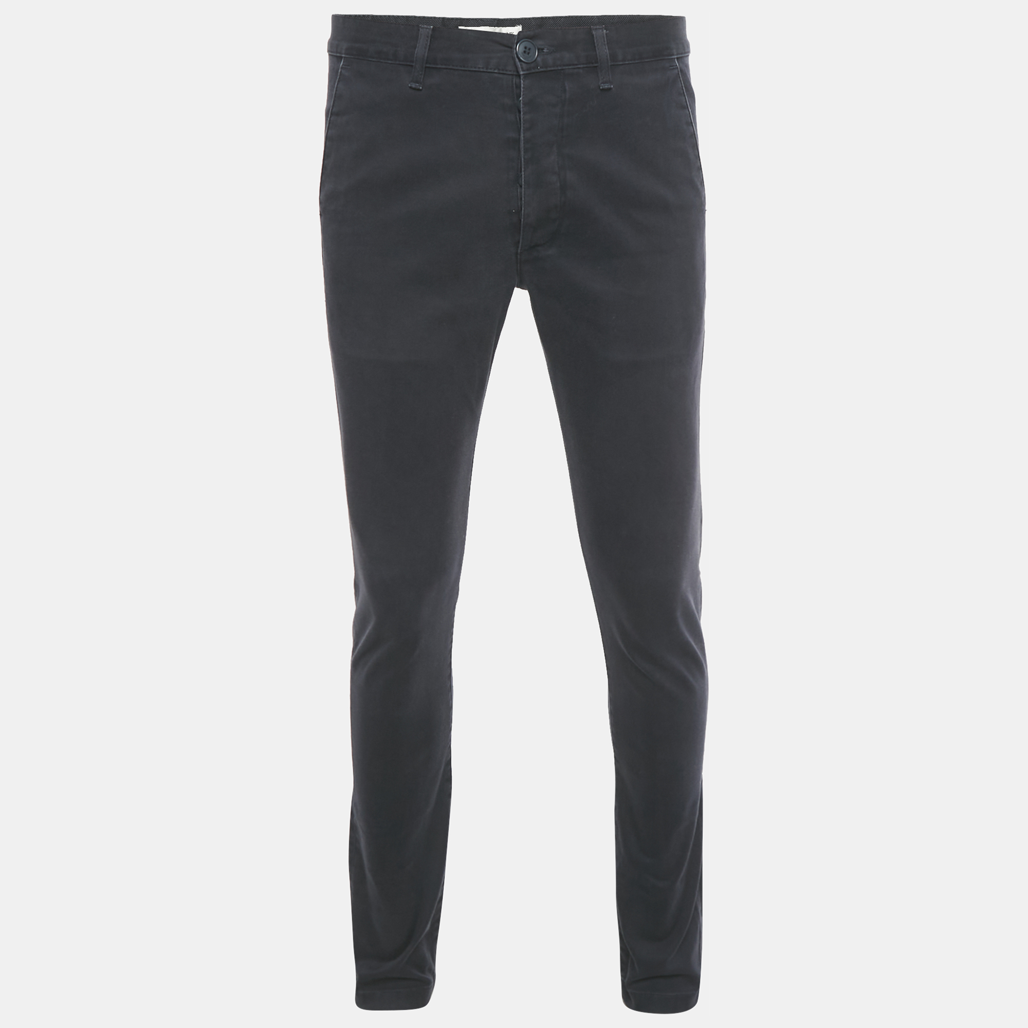 Pre-owned Saint Laurent Navy Blue Cotton Pants L