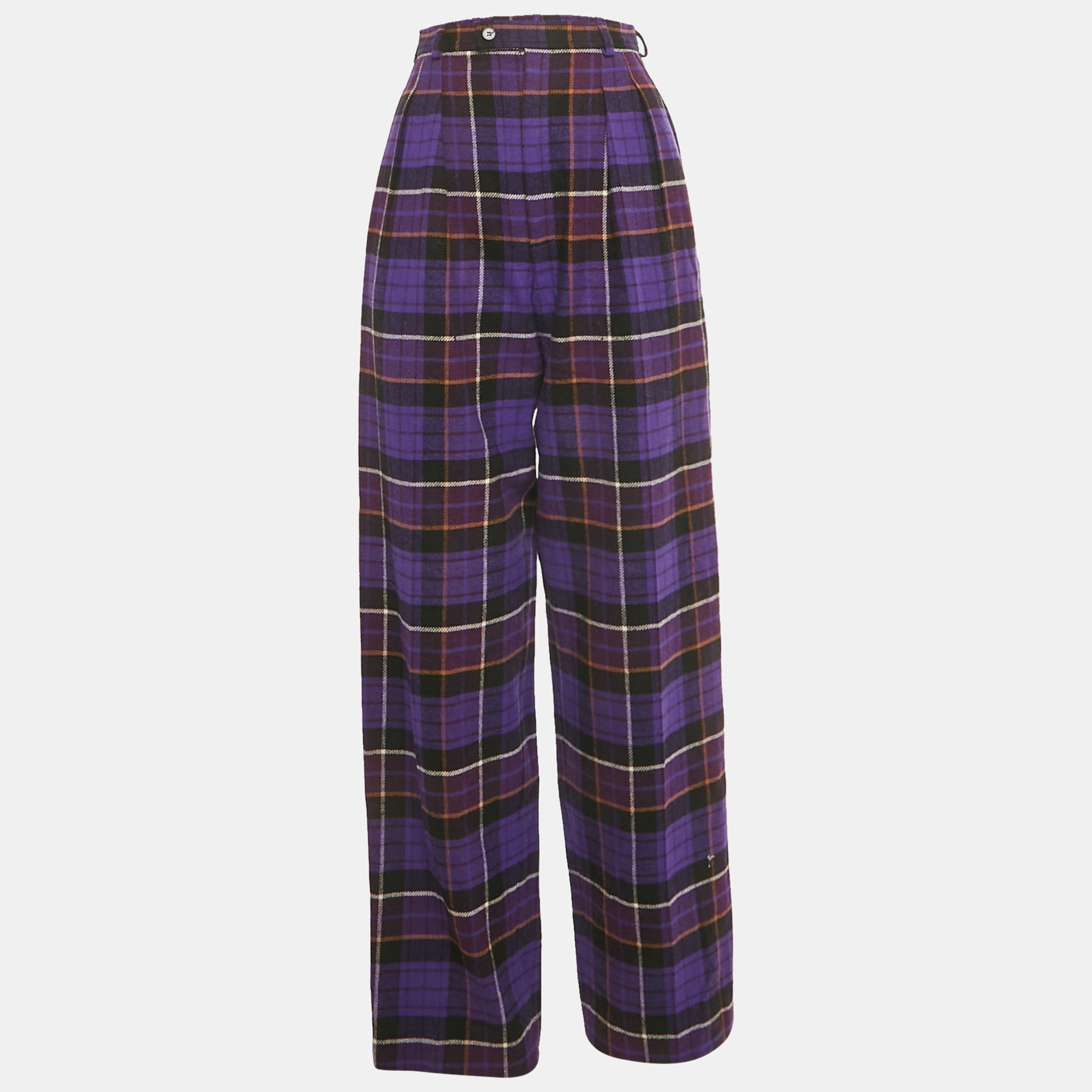 

Saint Laurent Vintage Purple Flannel Trousers M