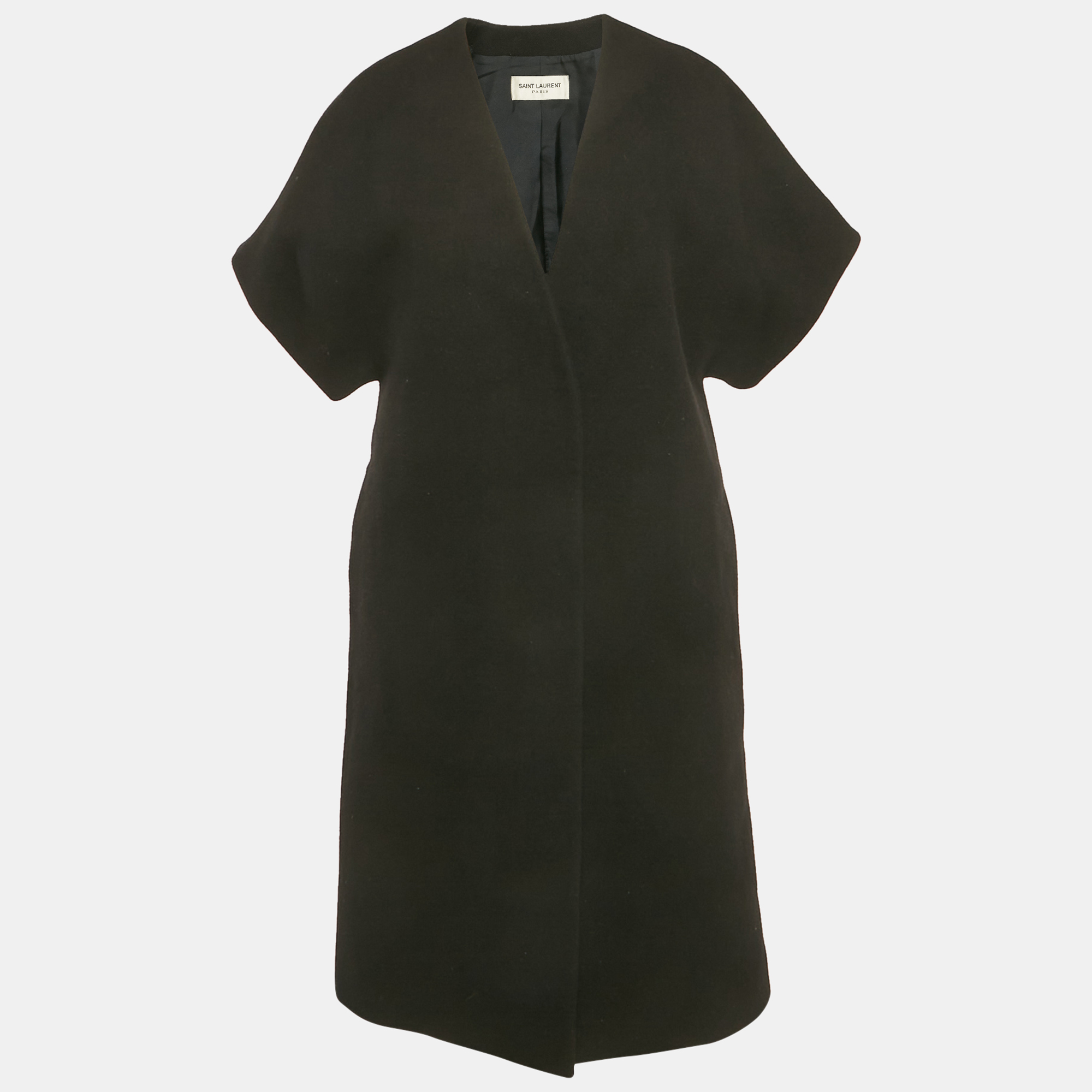 

Saint Laurent Paris Black Wool Felt Cape S